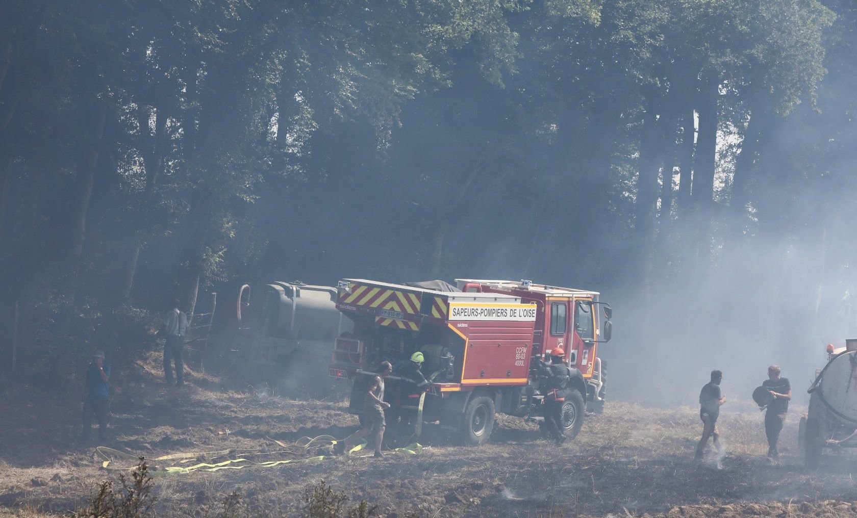 A 22 heures, envion 250 sapeurs-pompiers étaient encore sur le terrain. SDIS de l'Oise