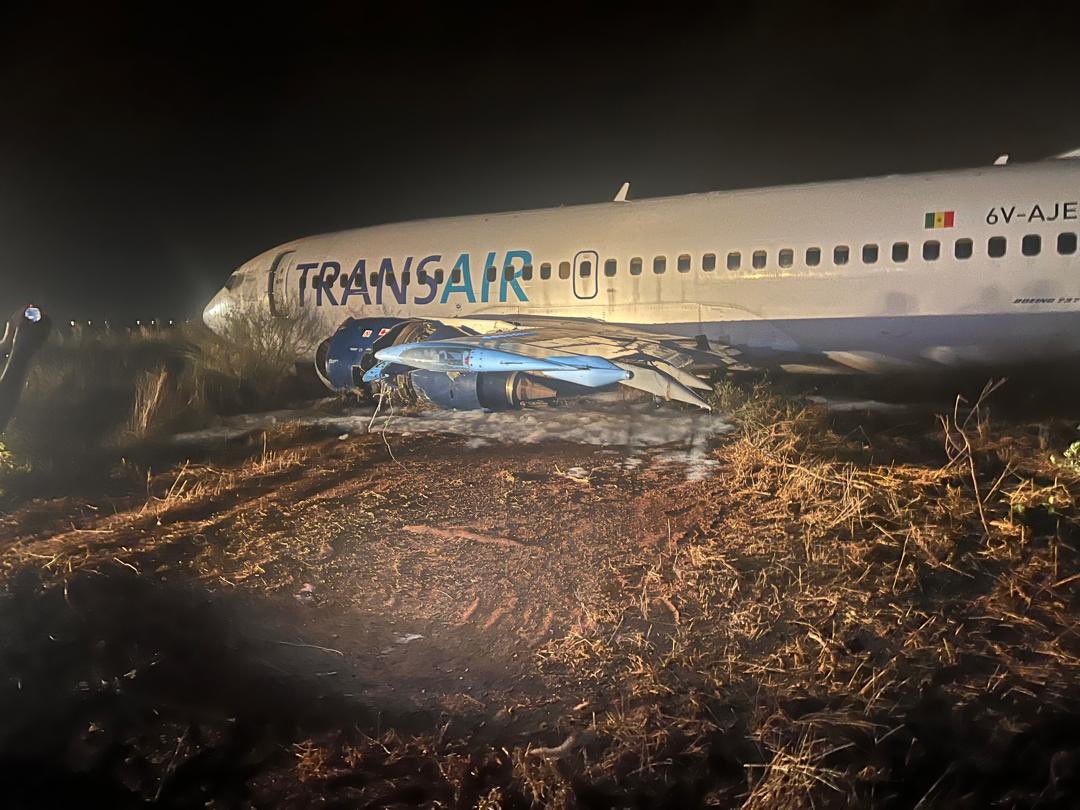 Le Boeing de Transair aurait eu une panne hydraulique lors de son décollage. Capture X (ex-Twitter)