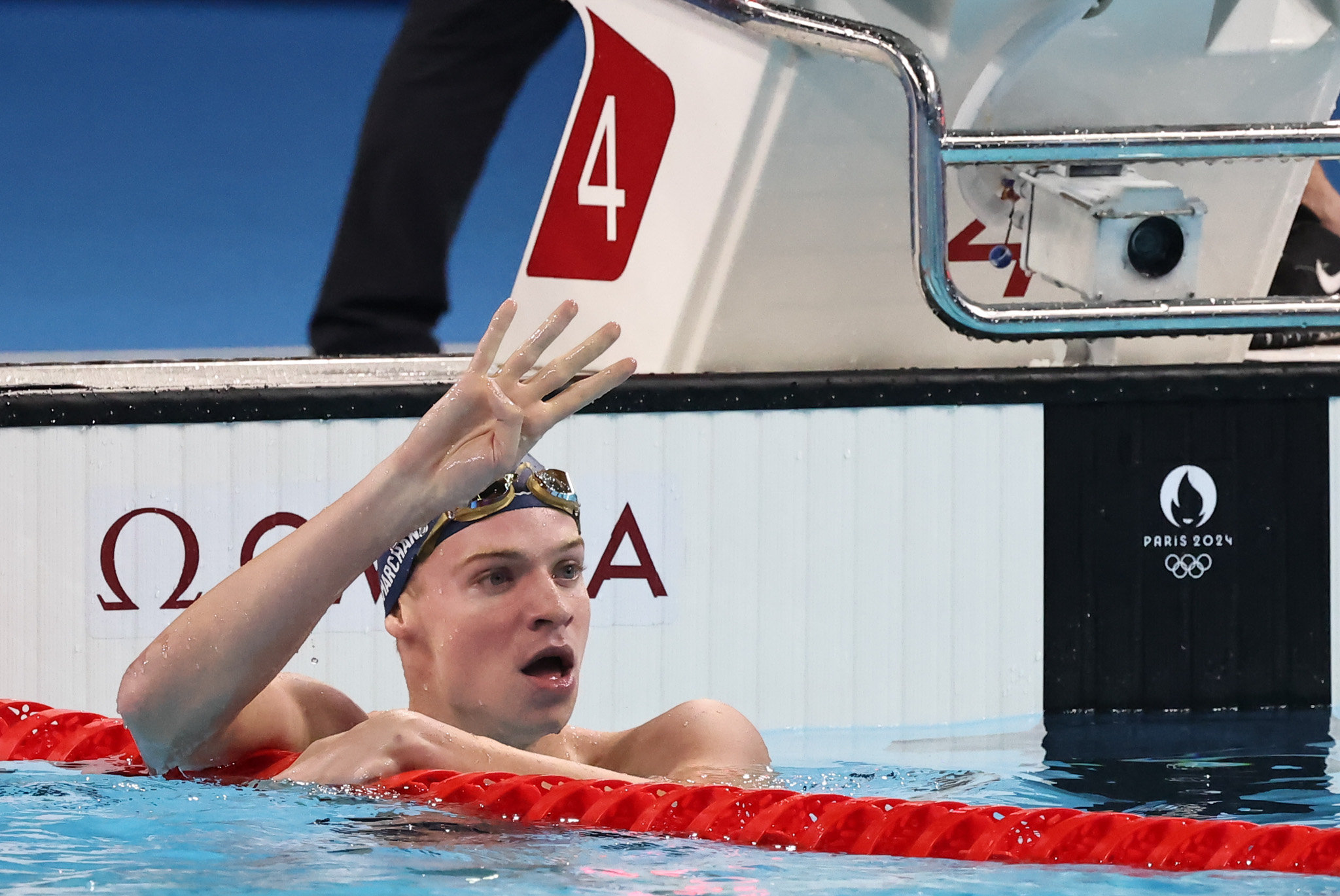 Quatre comme le nombre de titres olympiques remportés par Léon Marchand aux JO de Paris 2024. LP/Fred Dugit