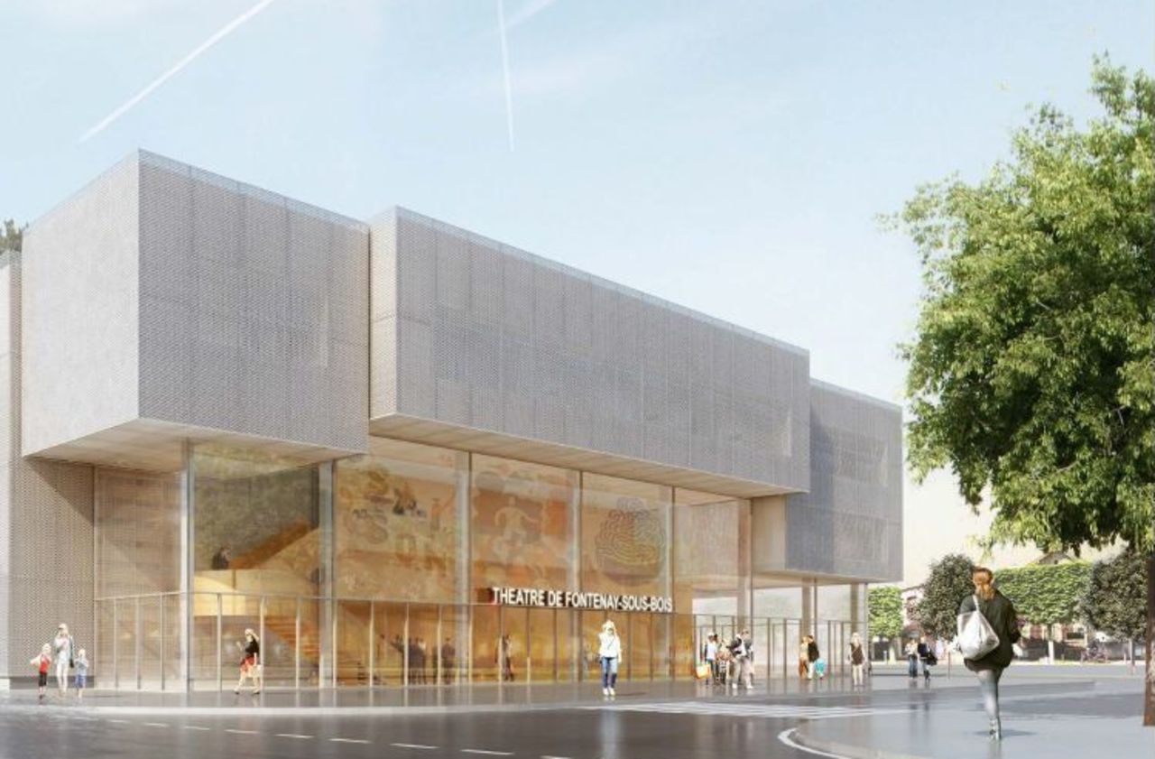 Le théâtre de Fontenay-sous-Bois sera doté d’une salle de 362 places assises, d’une scène de 280 mètres carrés, de deux salles de répétitions, d’un bar et d’un espace d’expositions temporaires. / Agence Jean-Michel Wilmotte.