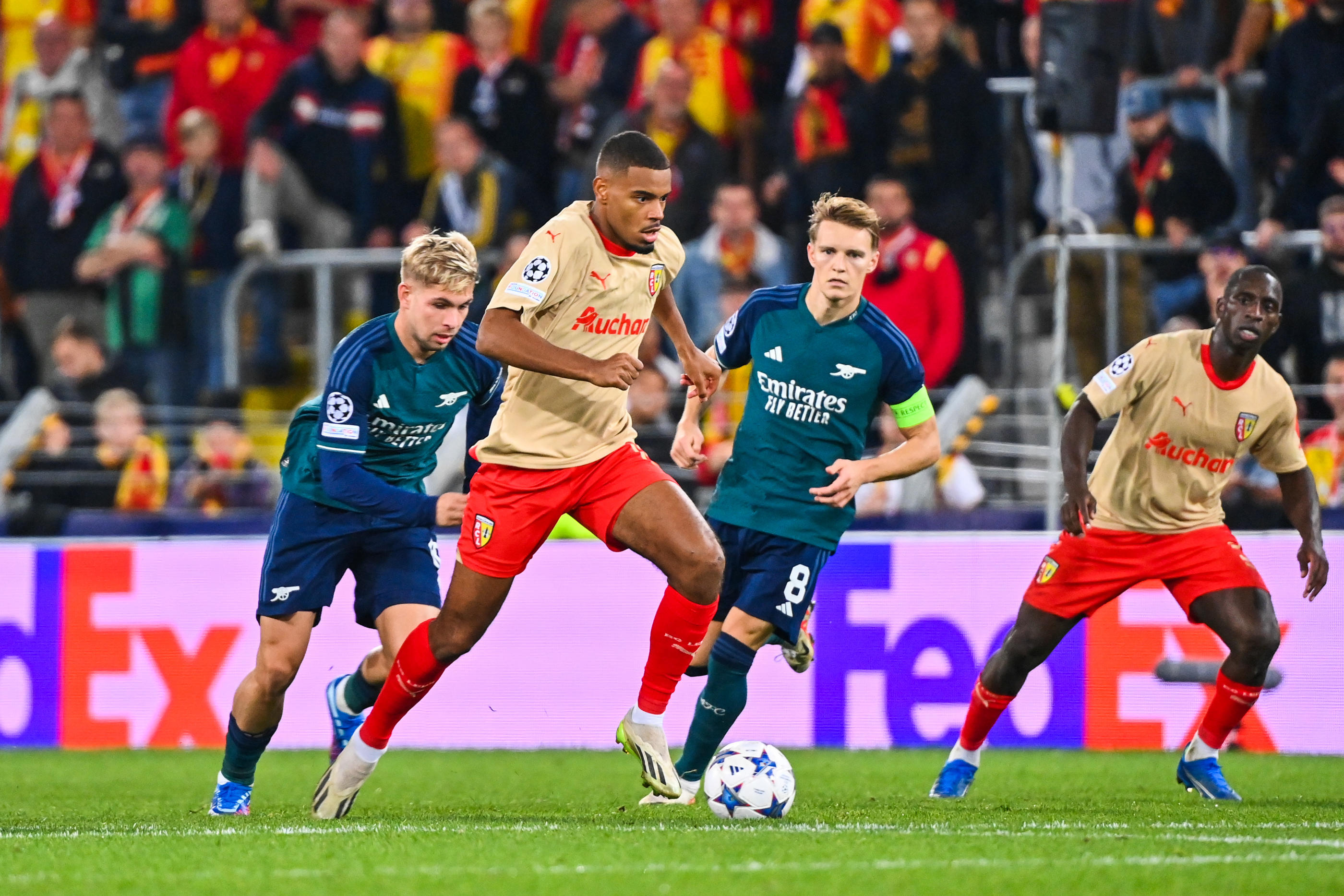 Andy Diouf a participé à la victoire du RC Lens contre Arsenal (2-1) en Ligue des champions, le 3 octobre dernier. Icon Sport/Anthony Dibon