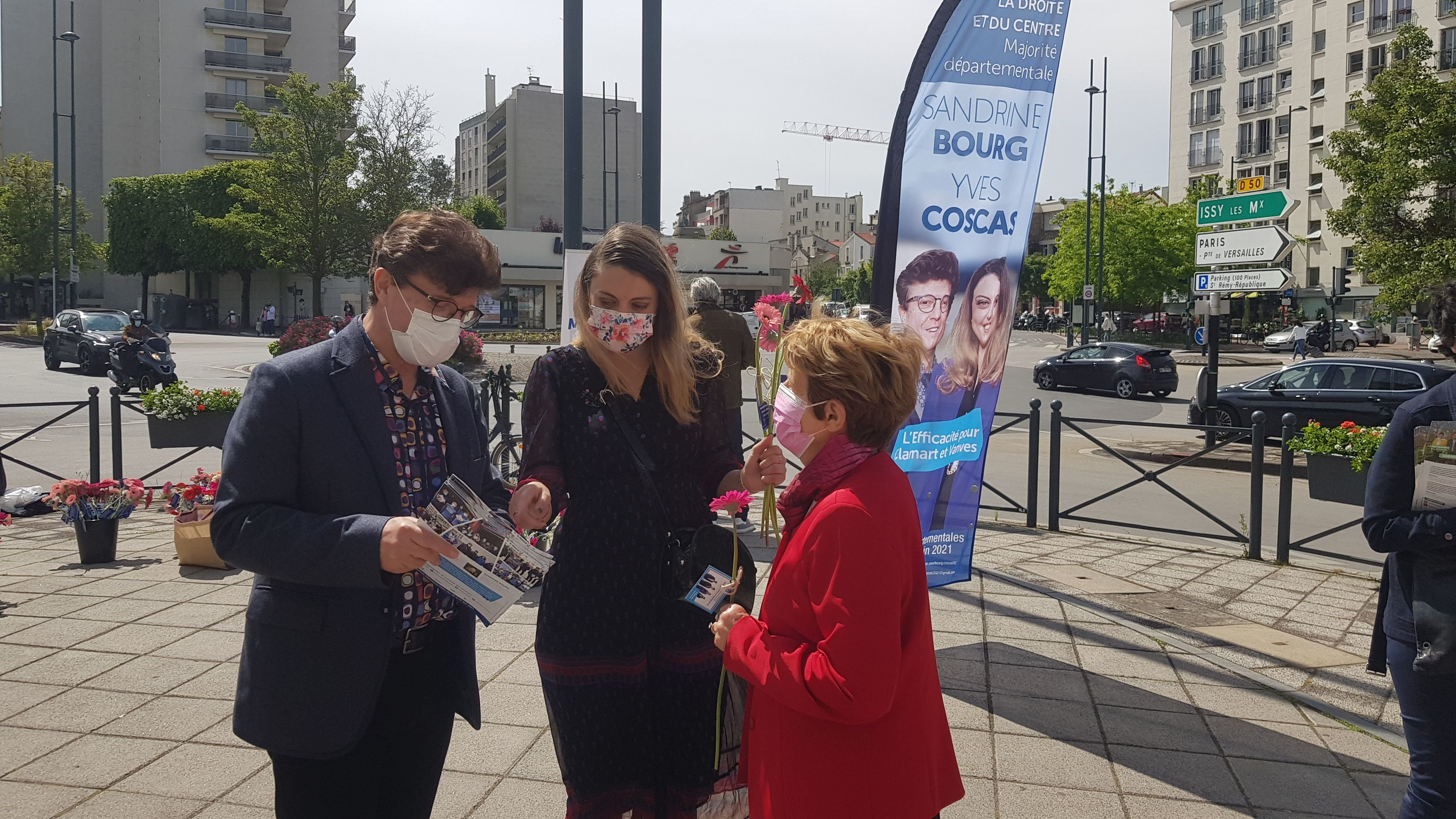 Yves Coscas (LR), adjoint au maire de Clamart, et Sandrine Bourg (LR), adjointe au maire de Vanves, représentent la majorité départementale pour les élections des 20 et 27 juin. DR