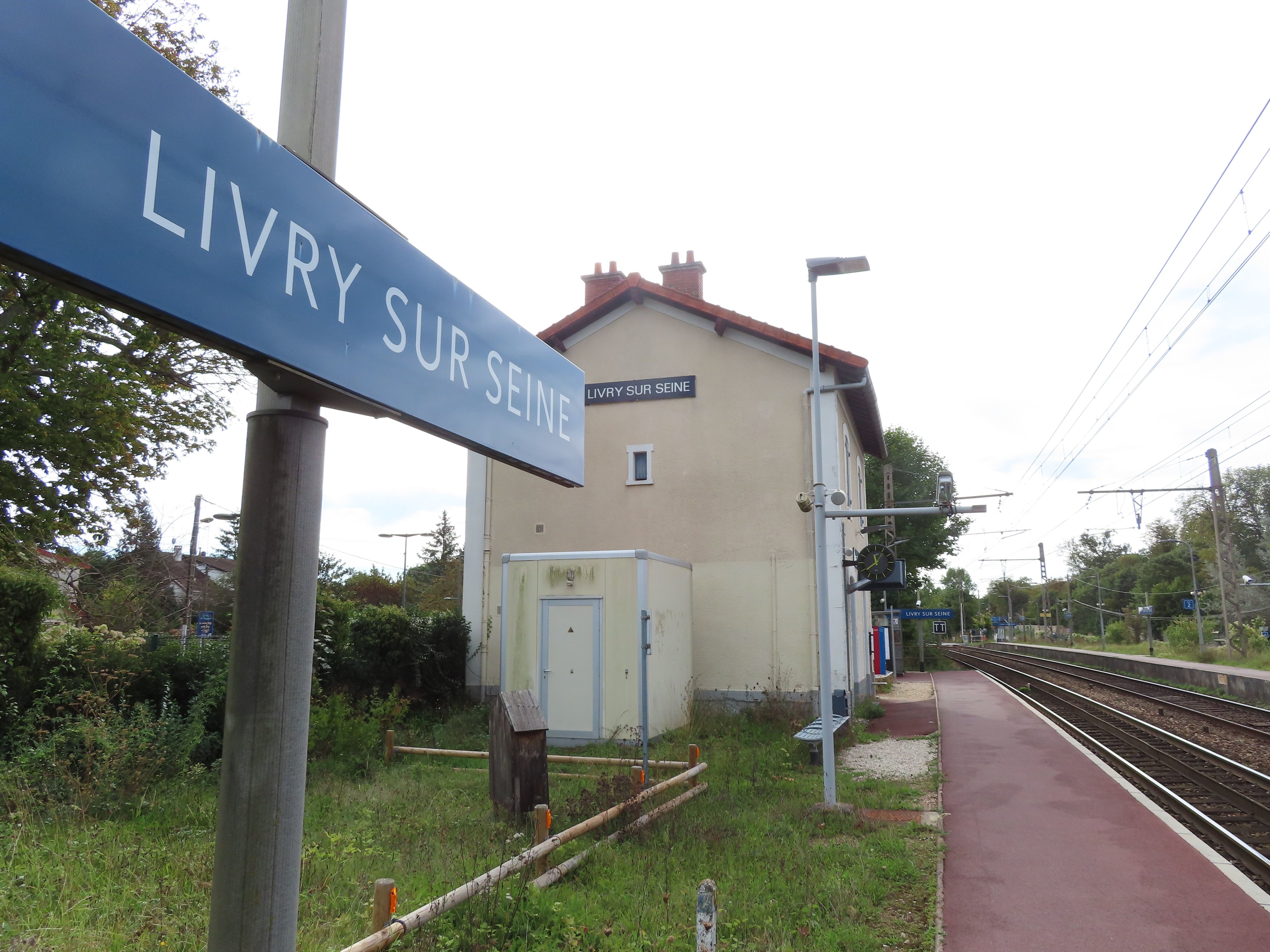 Livry-sur-Seine, ce vendredi. Le suspect se serait livré à une exhibition sexuelle sur le quai de la gare. LP/Thomas Segissement.