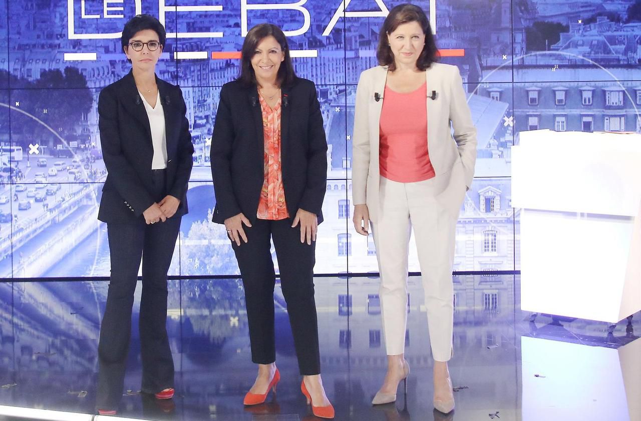 <b></b> Paris, siége de BFM TV jeudi 25 juin 2020.Rachida Dati, Anne Hidalgo, Agnés Buzyn, les finalistes de l’élection municipale à Paris. Une élection comme la capitale n’en a jamais connue.