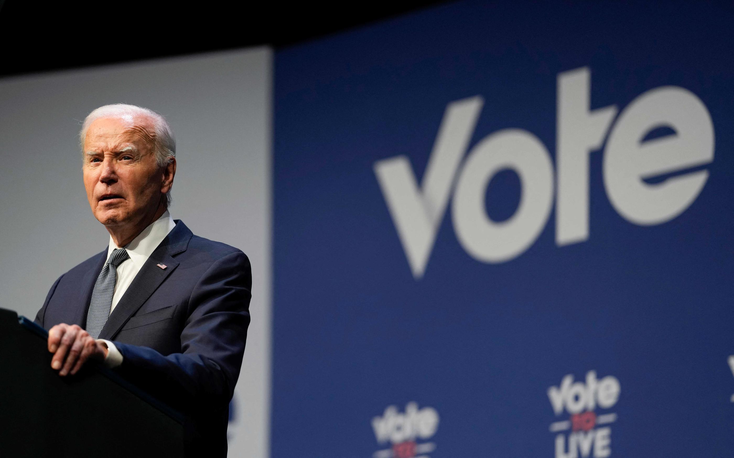 Las Vegas (Etats-Unis), le 16 juillet. Le président Joe Biden s'exprime lors d'un sommet économique au College of Southern. AFP/Kent Nishimura