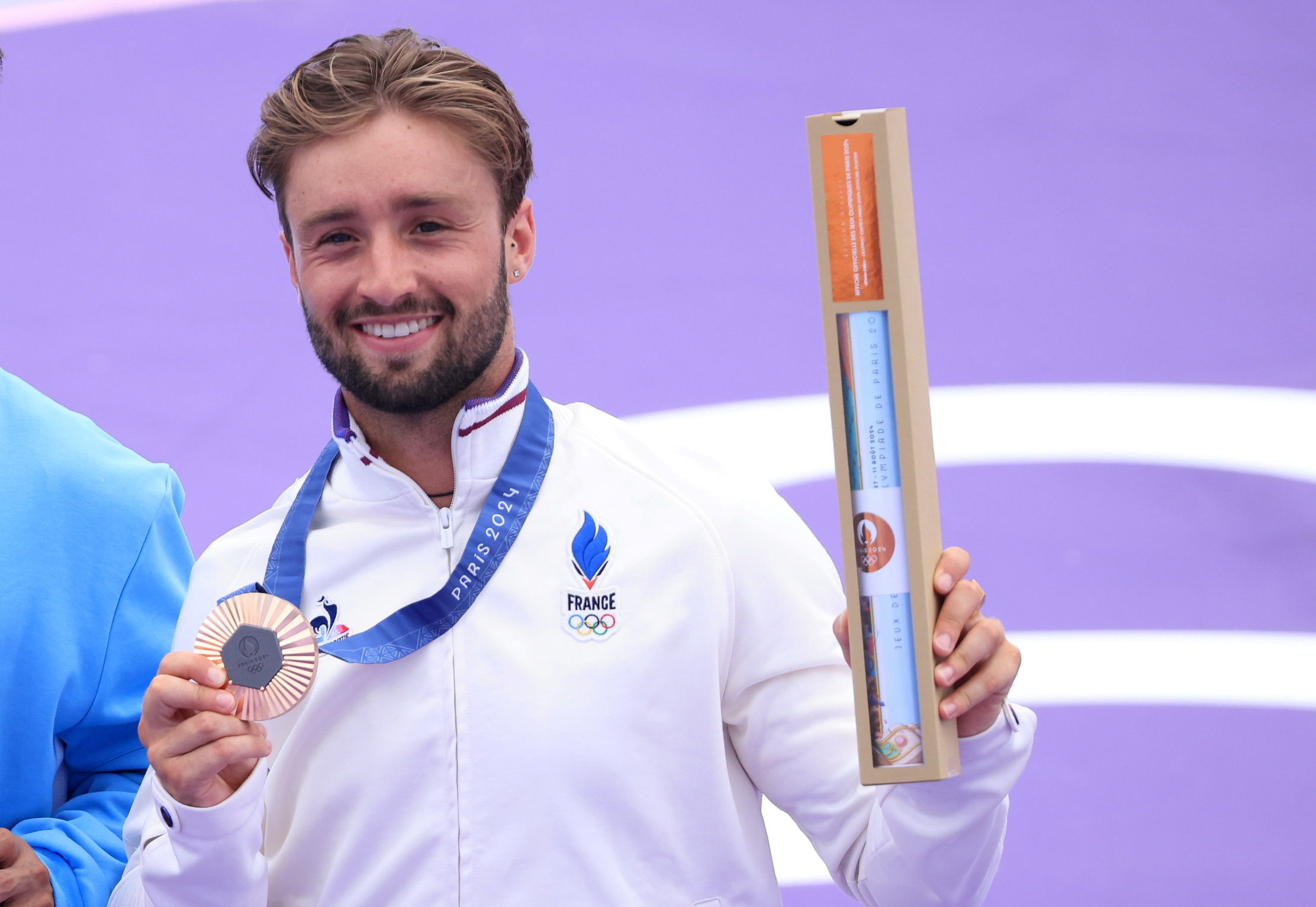 Anthony Jeanjean offre la première médaille de l'histoire du BMX freestyle français. LP / Olivier Arandel