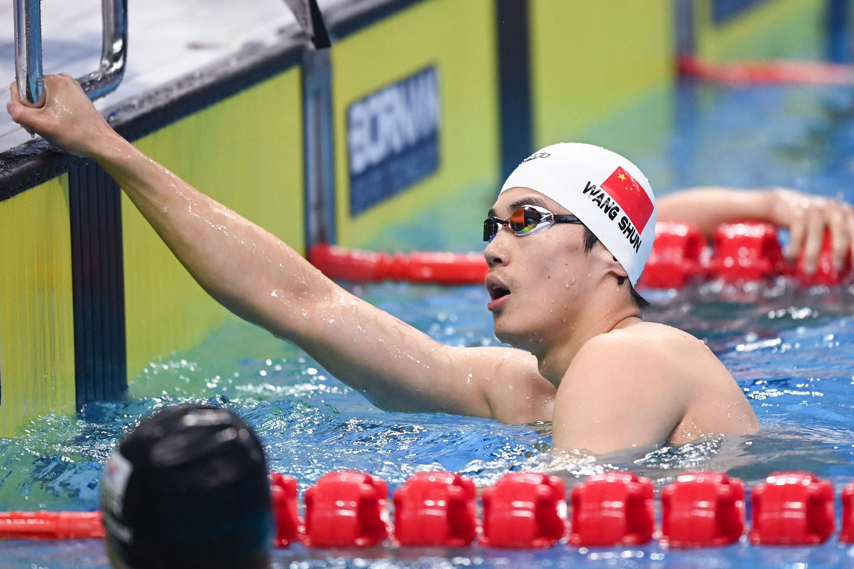 Le nageur chinois Wang Shun aux Jeux asiatiques, en 2023.  Icon sport
