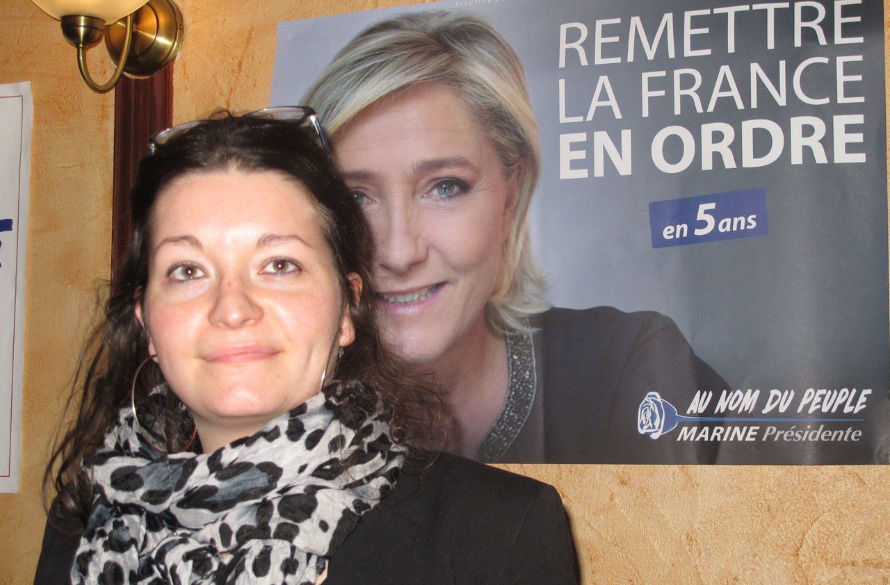 <b></b> Mathilde Androuet, ici lors de sa présentation de candidature aux législatives dans la 11e circonscription, a été nommée présidente du FN des Yvelines. 