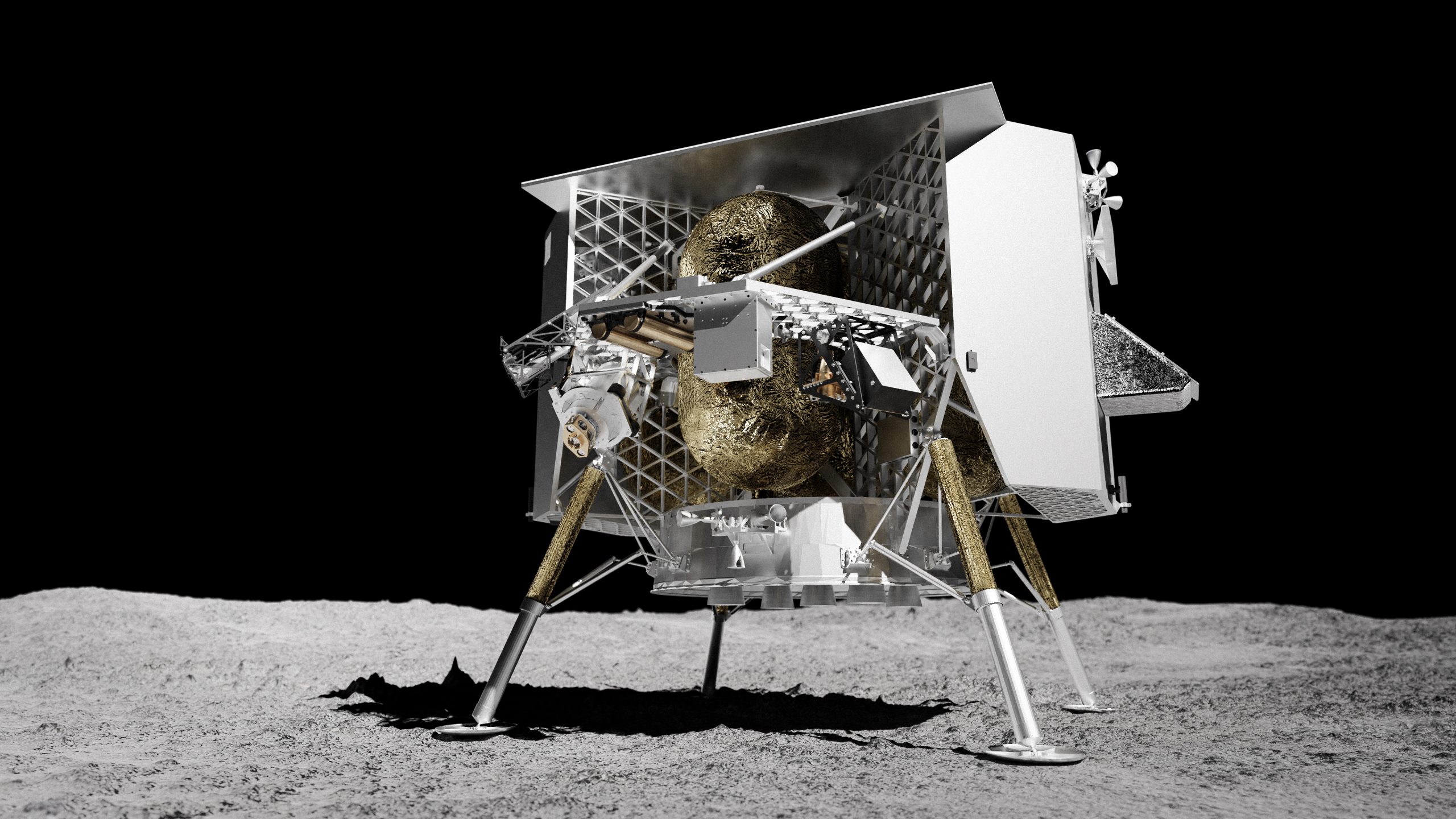 L'atterrisseur Peregrine devrait se poser sur la Lune le 25 janvier 2024 (vue d'artiste). Astrobotic