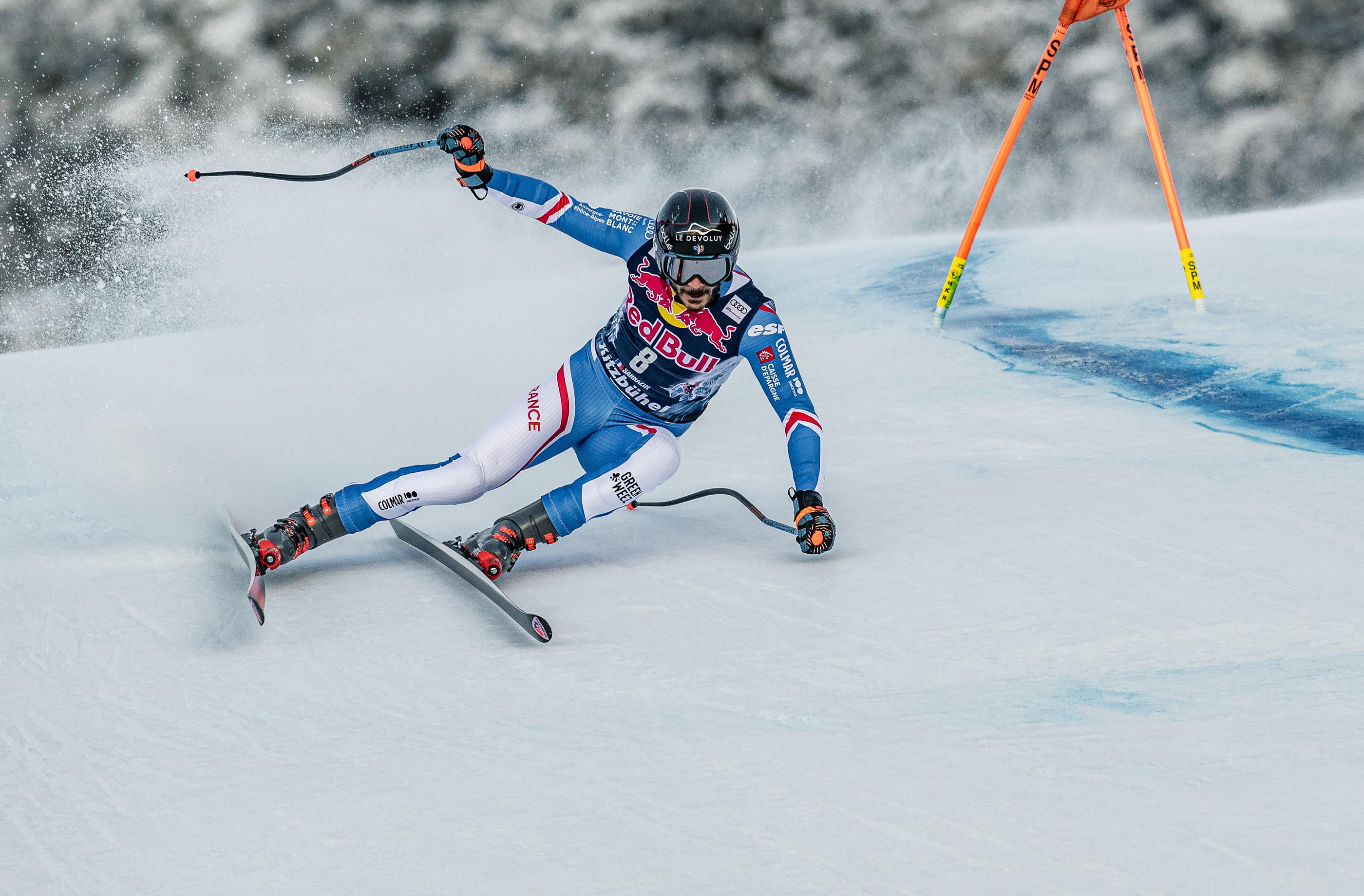 Double vainqueur sur la piste la plus mythique du circuit, Cyprien Sarrazin a skié, ce samedi, un run proche de la perfection, au point d'impressionner les coachs des autres nations. Icon Sport
