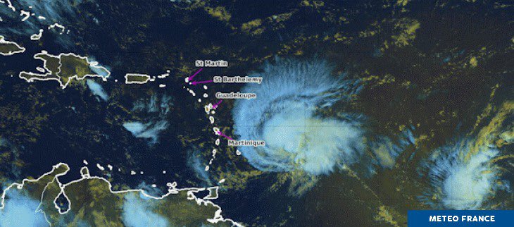 La Martinique a été replacée en vigilance orange par Météo France après le passage de la tempête tropicale Bret. Twitter/@meteofrance