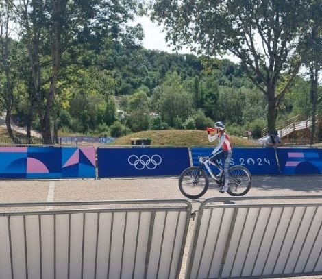 Elancourt (Yvelines), le 25 juillet 2024. Pour ses retrouvailles avec le tracé olympique, Pauline Ferrand-Prévot a fait six tours. LP/Stéphane Corby