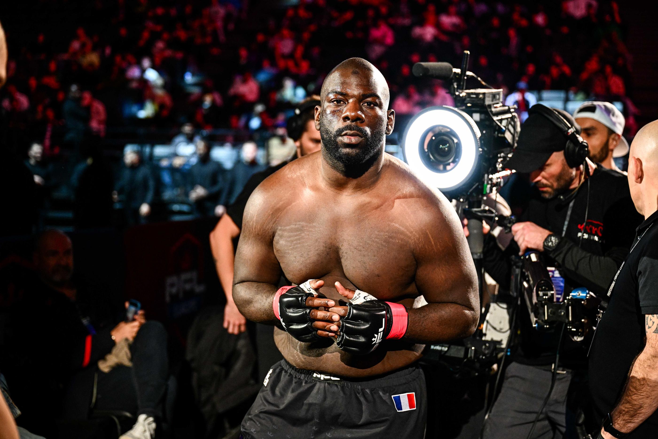 Mickael Groguhe s'est incliné face à Islem Masraf en seulement 12 secondes seulement jeudi soir. Icon Sport/Baptiste Fernandez