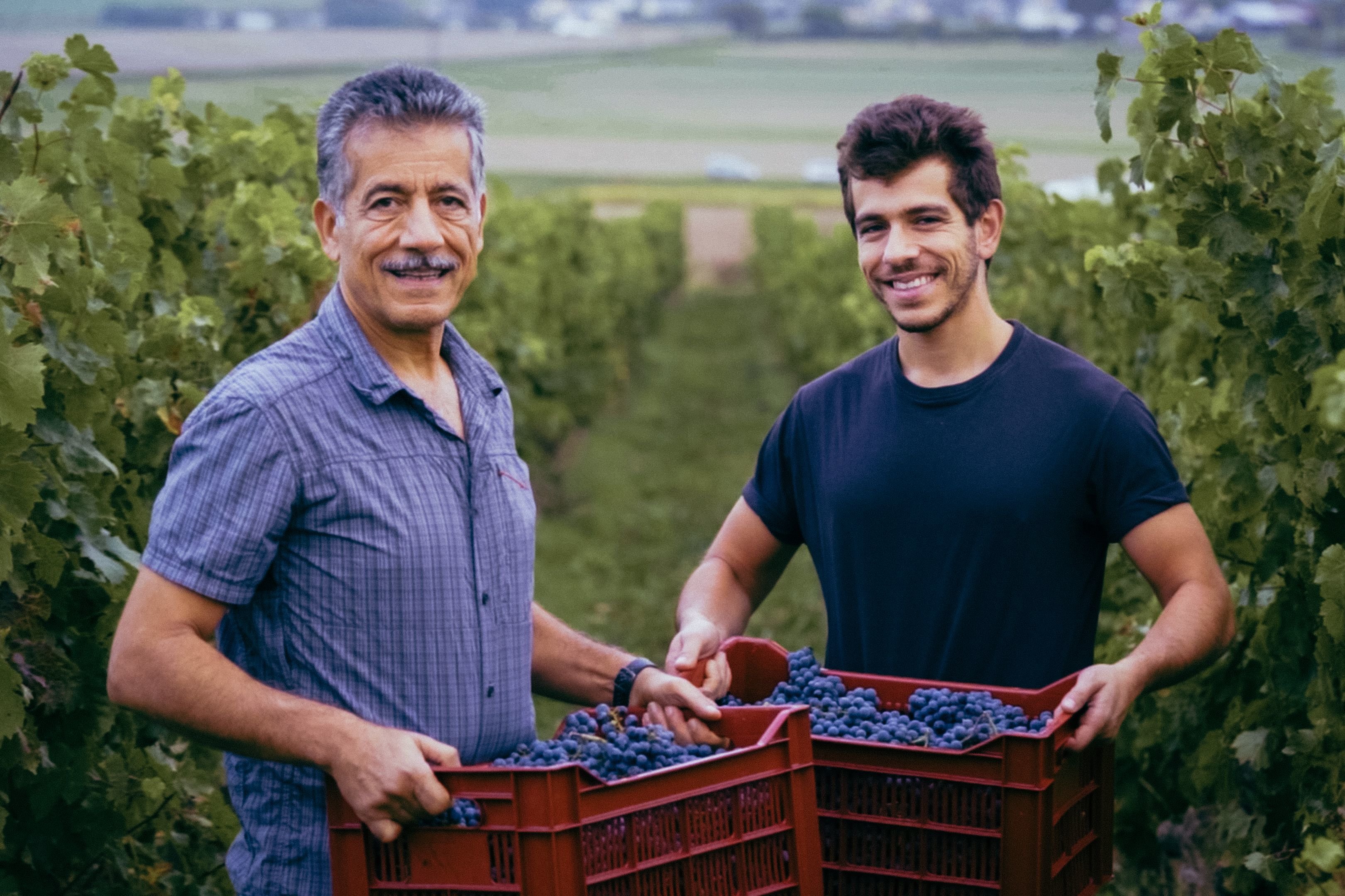 Le duo Sfeir, Antoine le fils et Fady le père, ont fondé Pif à Papa. Ils vinifient du raisin acheté dans le Val-de-Loire et le vendent par abonnement. Ils lancent une opération de financement participatif pour acheter leurs propres vignes en Seine-et-Marne. DR.
