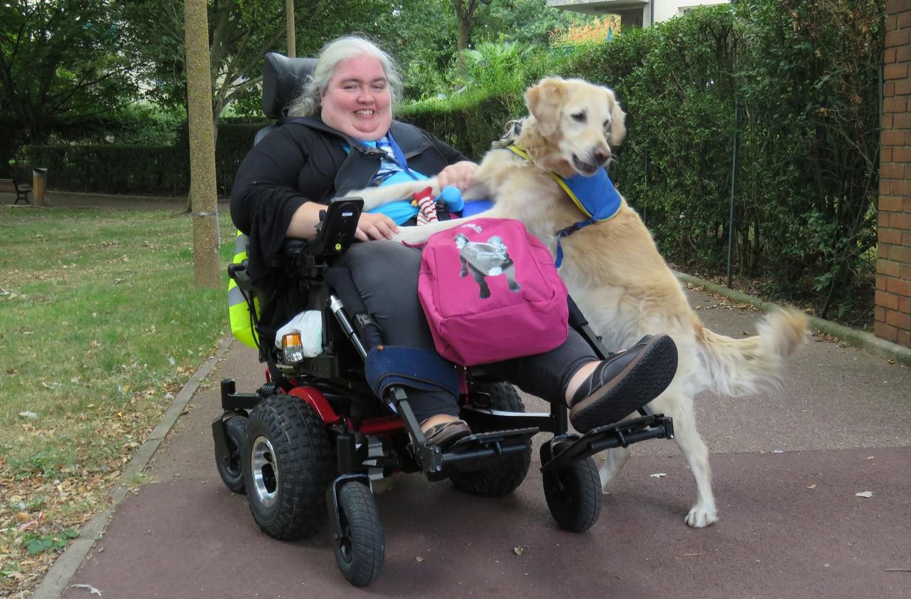 <b></b> Evry, ce lundi 3 septembre 2018. Christine, qui faisait ses courses au Lidl avec son chien d’assistance, a été contrainte de raccompagner son animal à l’entrée.