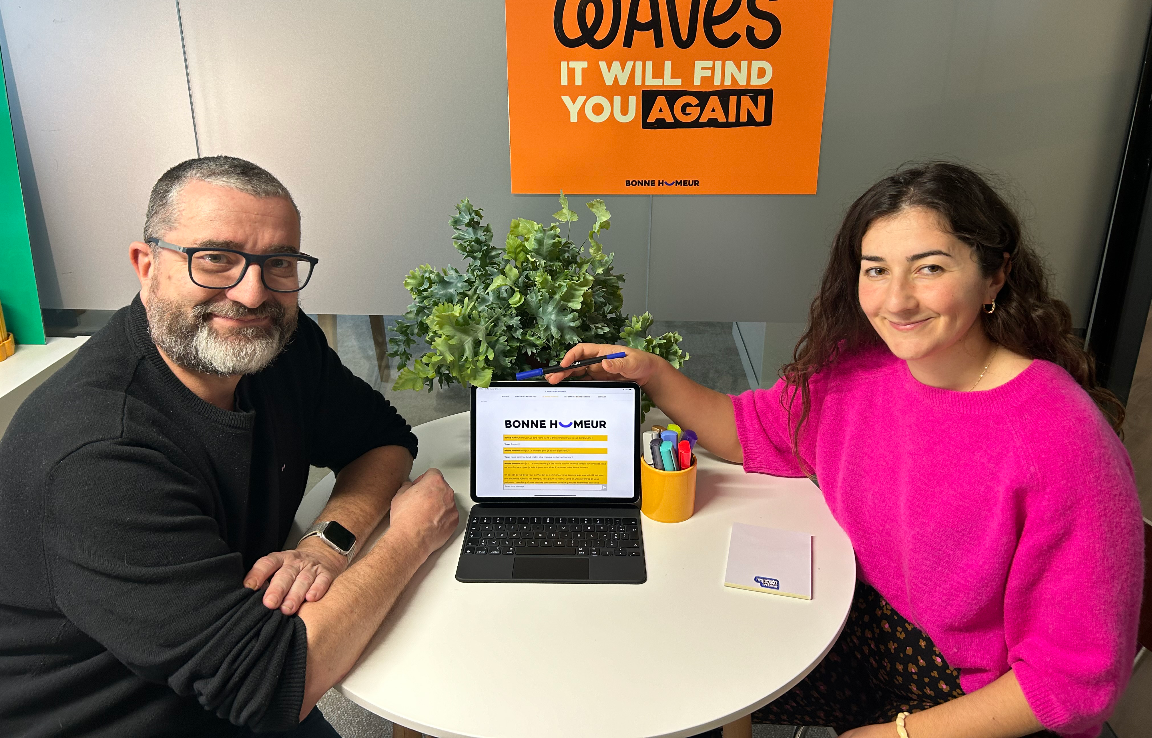 Sylvain Zaffaroni et Marion Mashhady ont créé «Ma bonne humeur» une marque qu'il veulent introduire dans les entreprises par le biais d'espaces dédiés et d'une intelligence artificielle anglée sur le bien-être au travail. DR