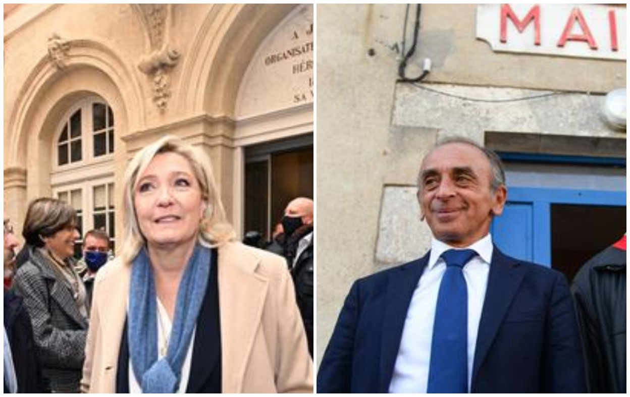 Tandis que Marine Le Pen jouait l'unité vendredi à Béziers, Eric Zemmour parlait ruralité à Villampuy, notamment, pour son premier déplacement de campagne de l'année. AFP/Pascal Guyot/Jean-François Monier