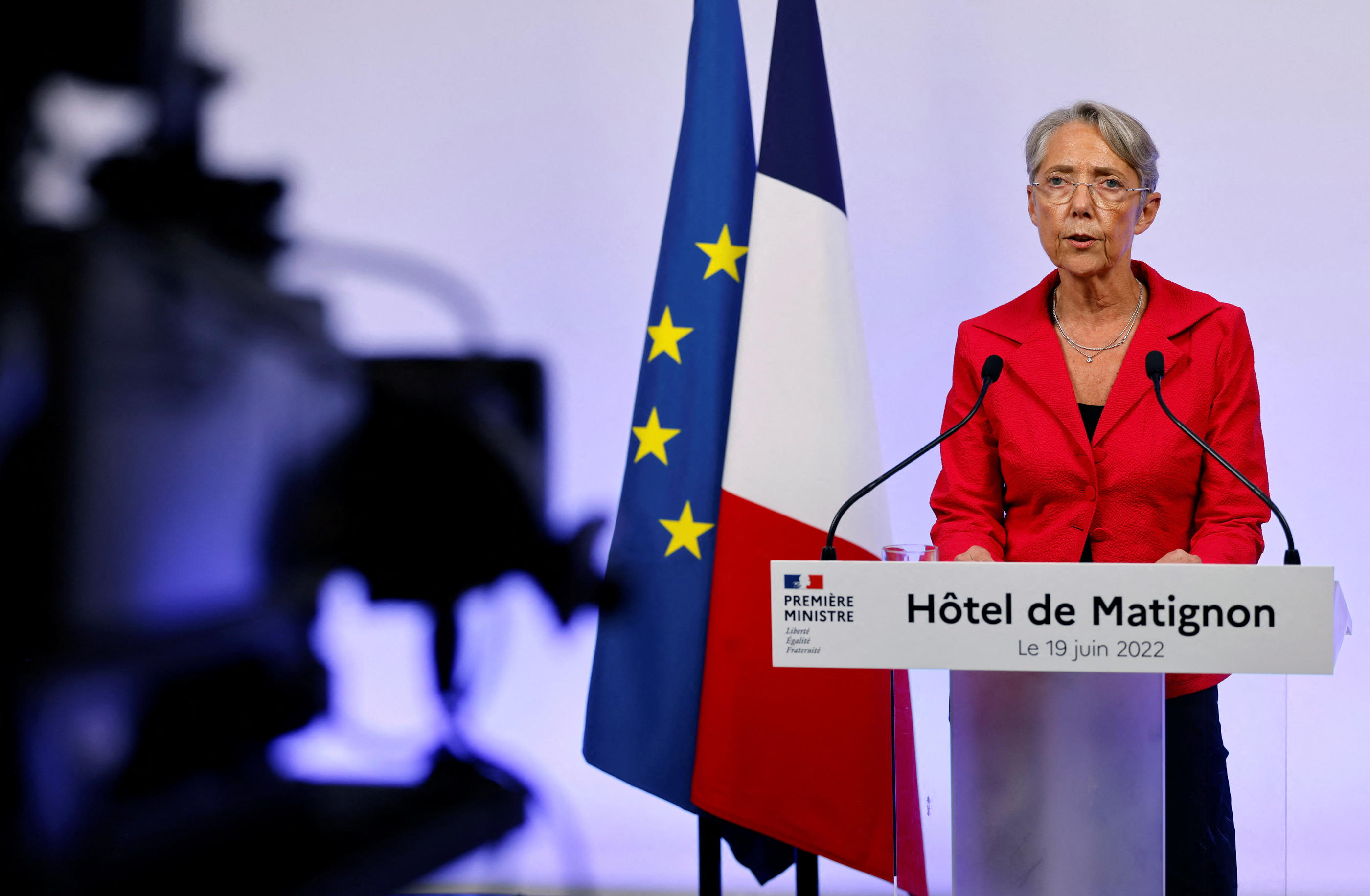 La première ministre Elisabeth Borne, ici à Matignon le 19 juin, a été élue députée Renaissance. Reuters/Ludovic Marin