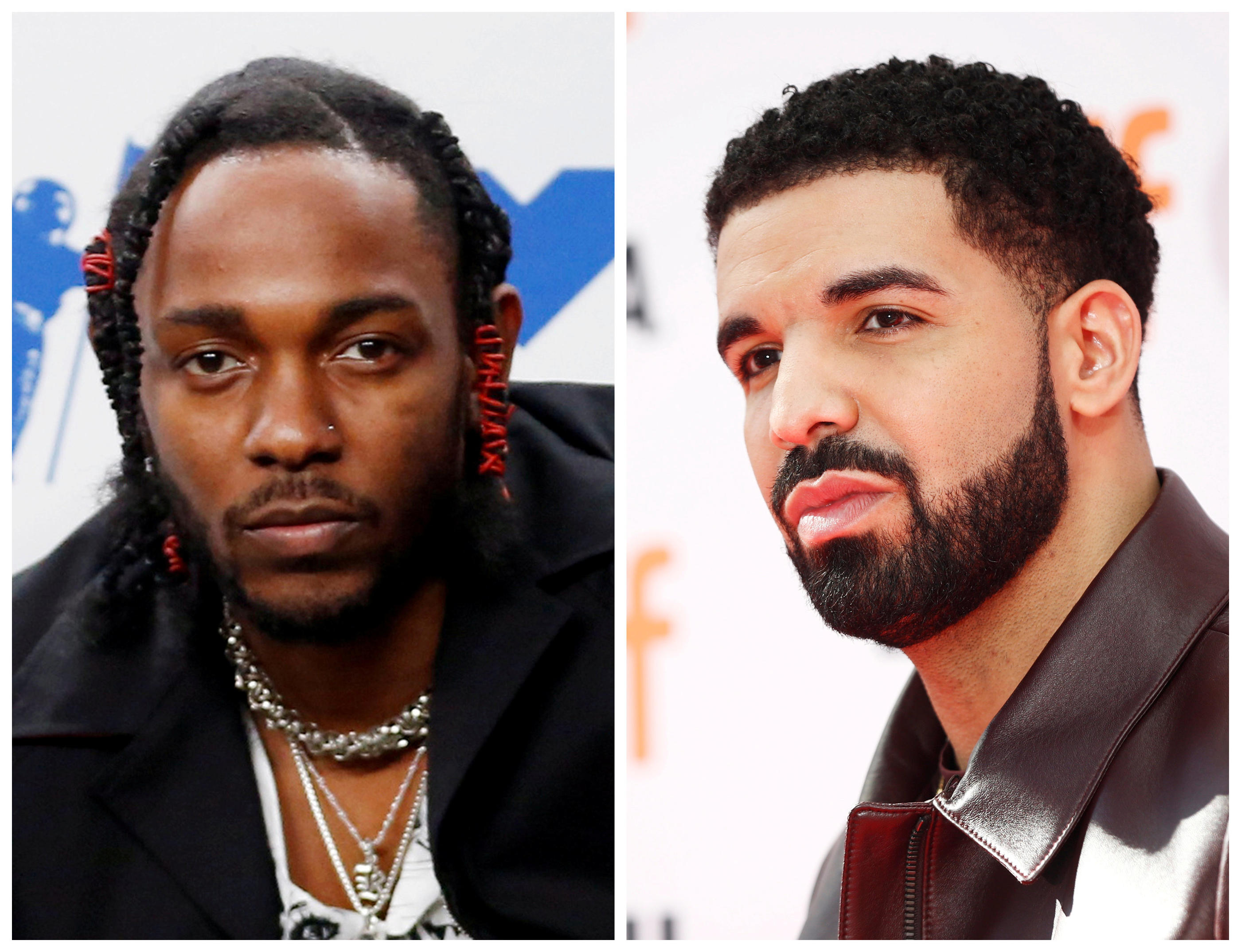 Kendrick Lamar et Drake s'affrontent depuis plusieurs semaines dans leurs paroles de musique. Reuters/Mark Blinch