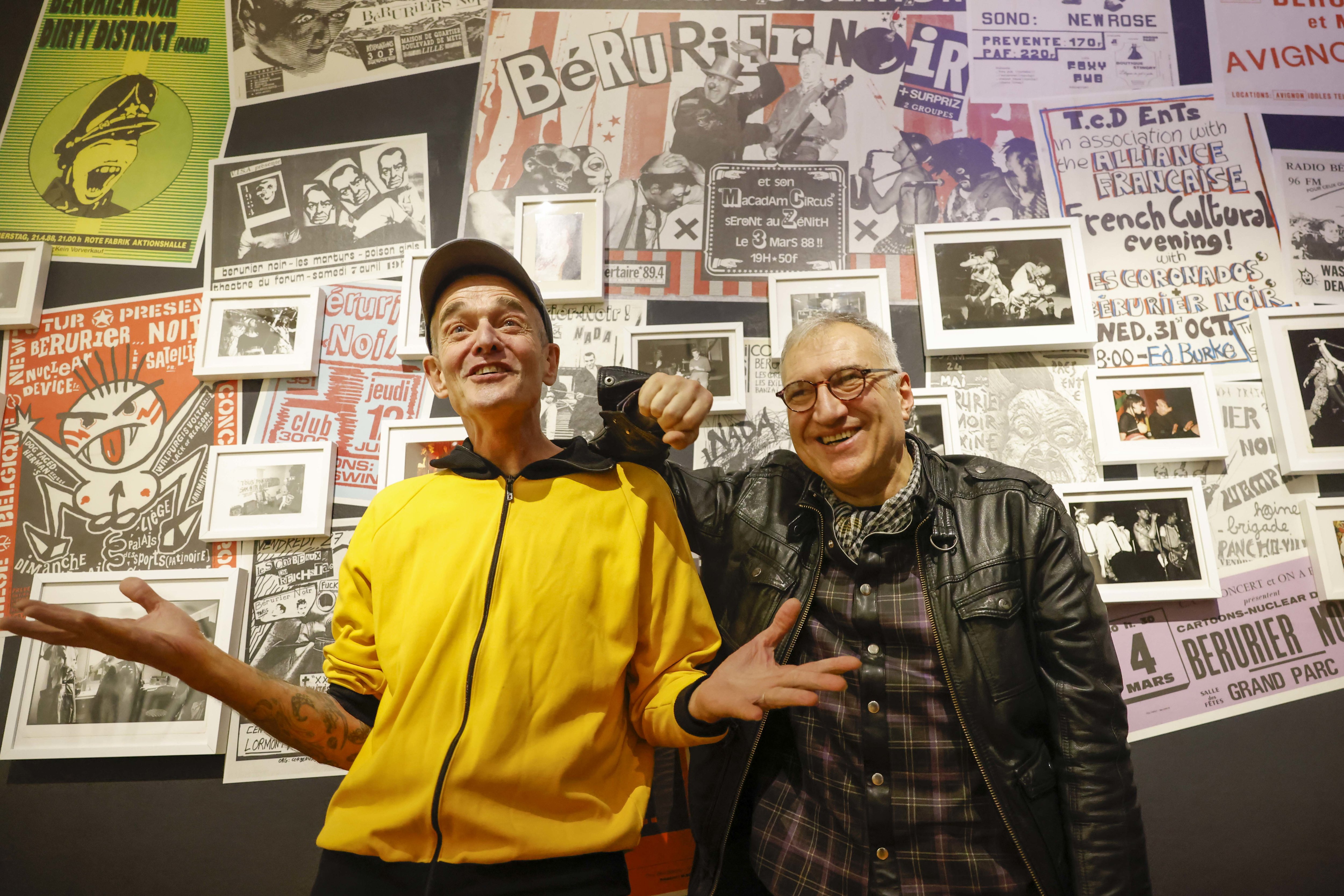 Paris, le 26 février. François Guillemot (à droite) et mastO, chanteur et saxophoniste du groupe de rock punk alternatif français Bérurier Noir ont fait don de leurs archives à la BNF. LP/Olivier Corsan
