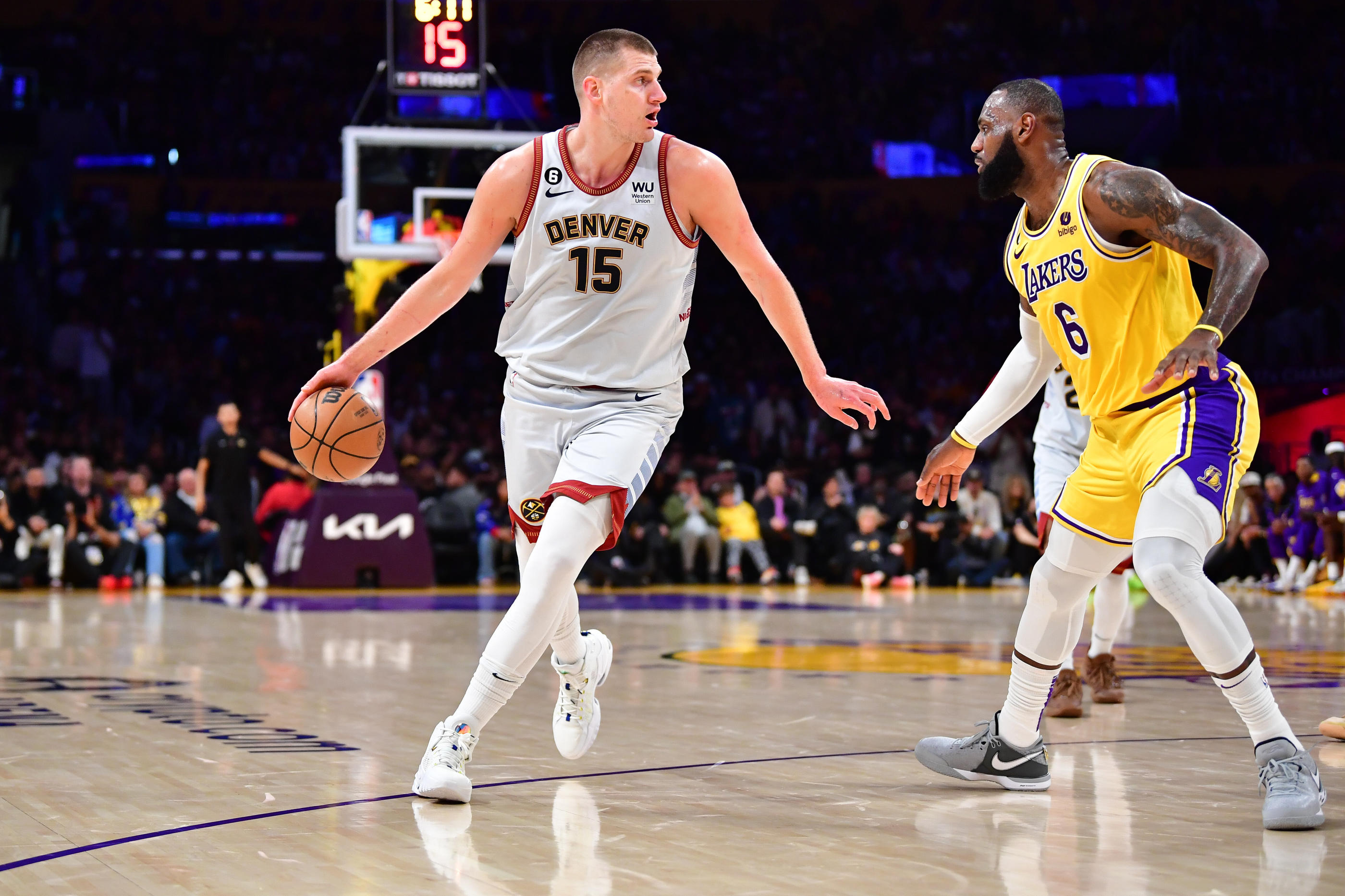 Les routes de Nikola Jokic et de LeBron James vont se croiser dès le premier tour des playoffs, dans un choc très attendu entre les Denver Nuggets et les Los Angeles Lakers. Icon Sport