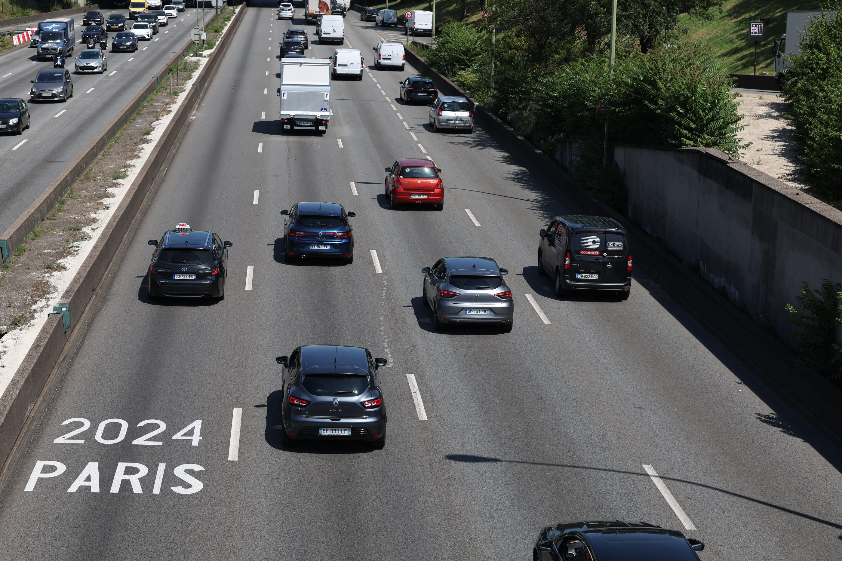 Malgré la présence de voies olympiques réservées aux 200 000 accrédités des JO sur le périphérique et les autoroutes, le niveau de congestion est particulièrement bas, surtout depuis le week-end dernier. LP/Arnaud Journois