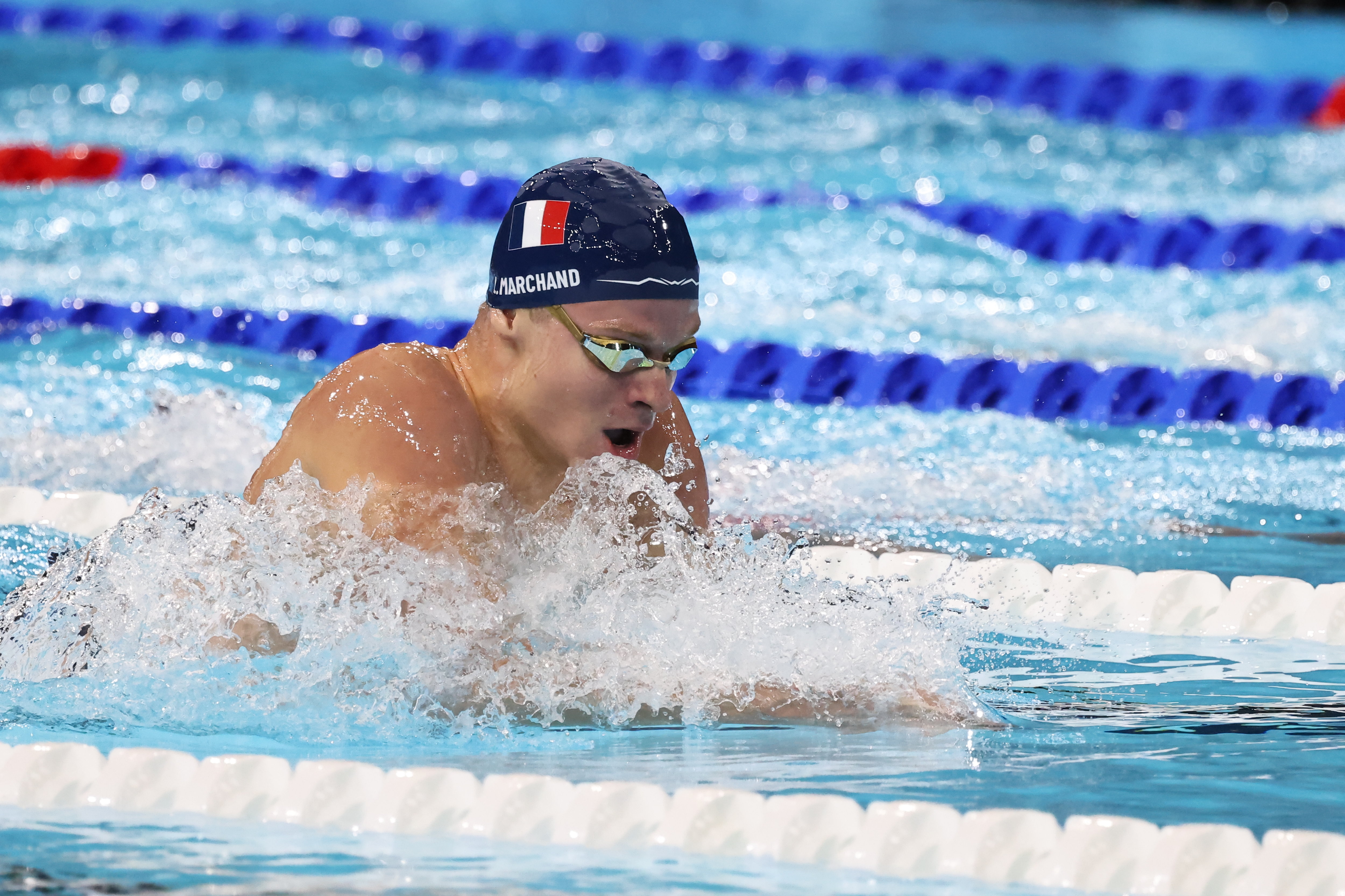 Nanterre (Hauts-de-Seine), le 2 août. Le bassin olympique créé de toutes pièces à la Paris La Défense Arena, sera opérationnel à Sevran en 2025. LP/Fred Dugit