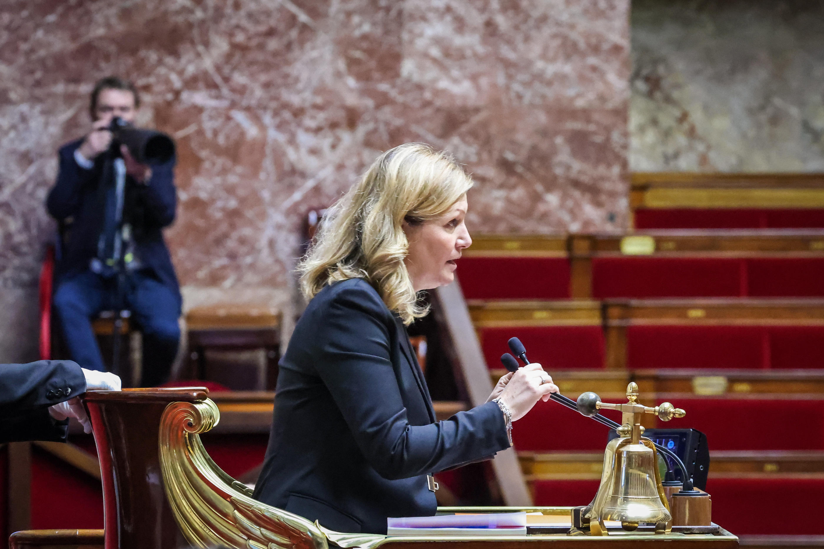 Yaël Braun-Pivet, ici en mars, souhaitait la convocation d’une session extraordinaire du Parlement pour reprendre les travaux «interrompus par la dissolution». LP/Frédéric Dugit