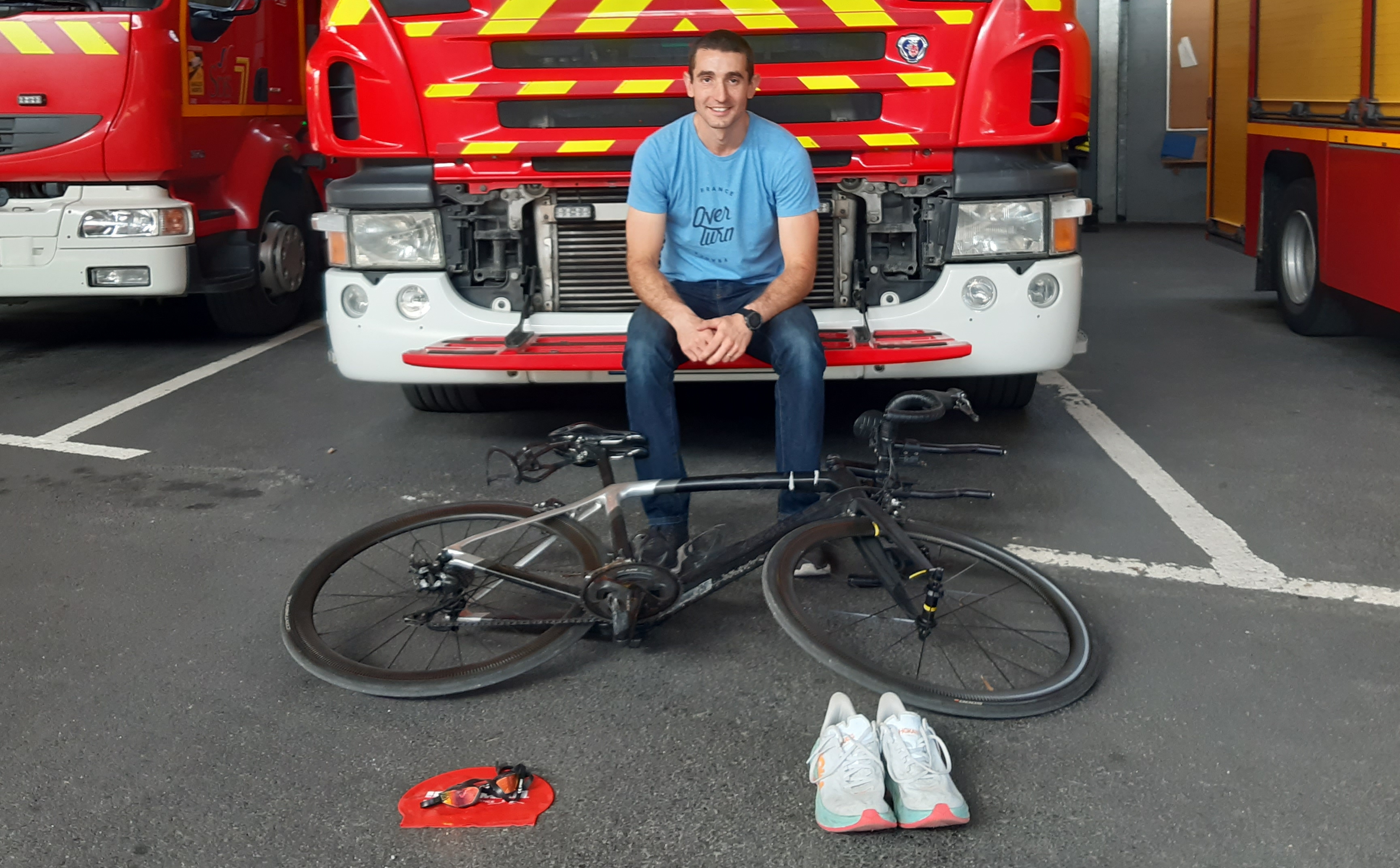 Patrick Amendoeira, le pompier professionnel de Meaux, s'est qualifié pour les championnats du monde d'Ironman à Hawaï du 8 octobre 2022. LP/Frédéric Van de Ponseele