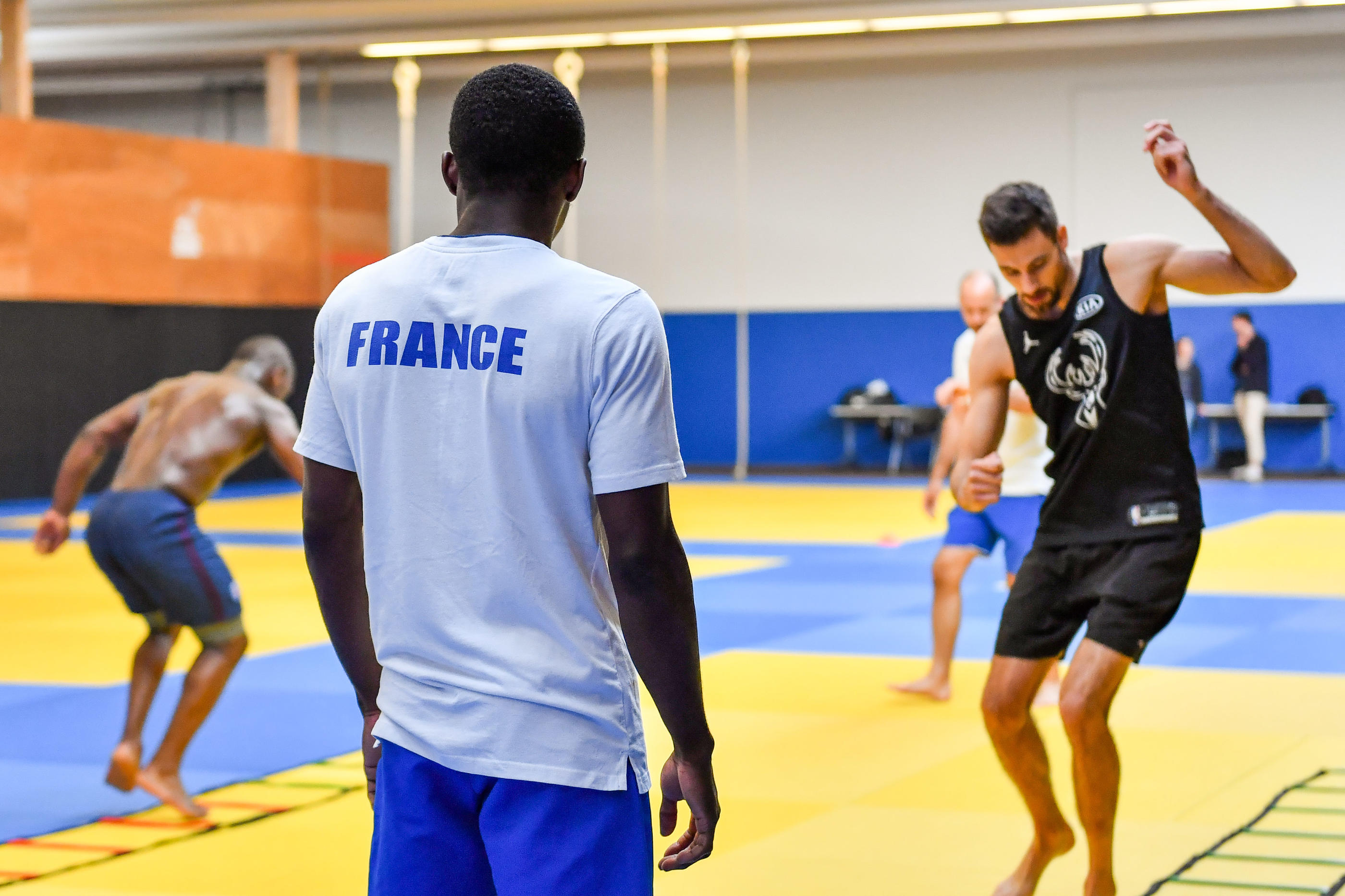 Ce nouveau dispositif pourrait concerner environ 3 000 athlètes aujourd’hui listés comme « sportifs de haut niveau élite » et 3 000 autres dans la catégorie « relève » (ici des judokas à l'entraînement à l'INSEP à Paris, en juin 2018).  Icon Sport