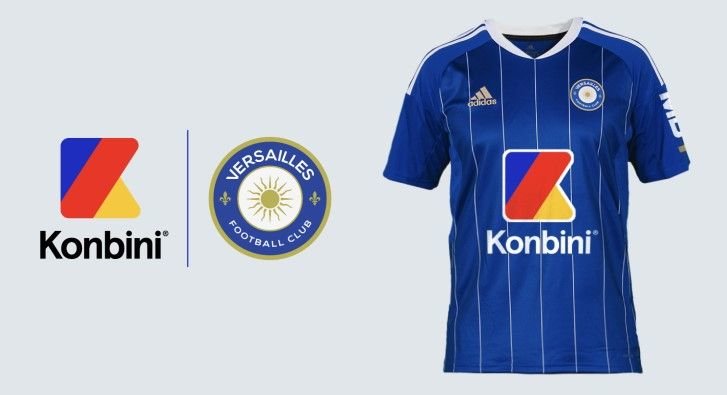En intégrant le FC Versailles, le media en ligne Konbini devient le principal sponsor maillot du club. DR