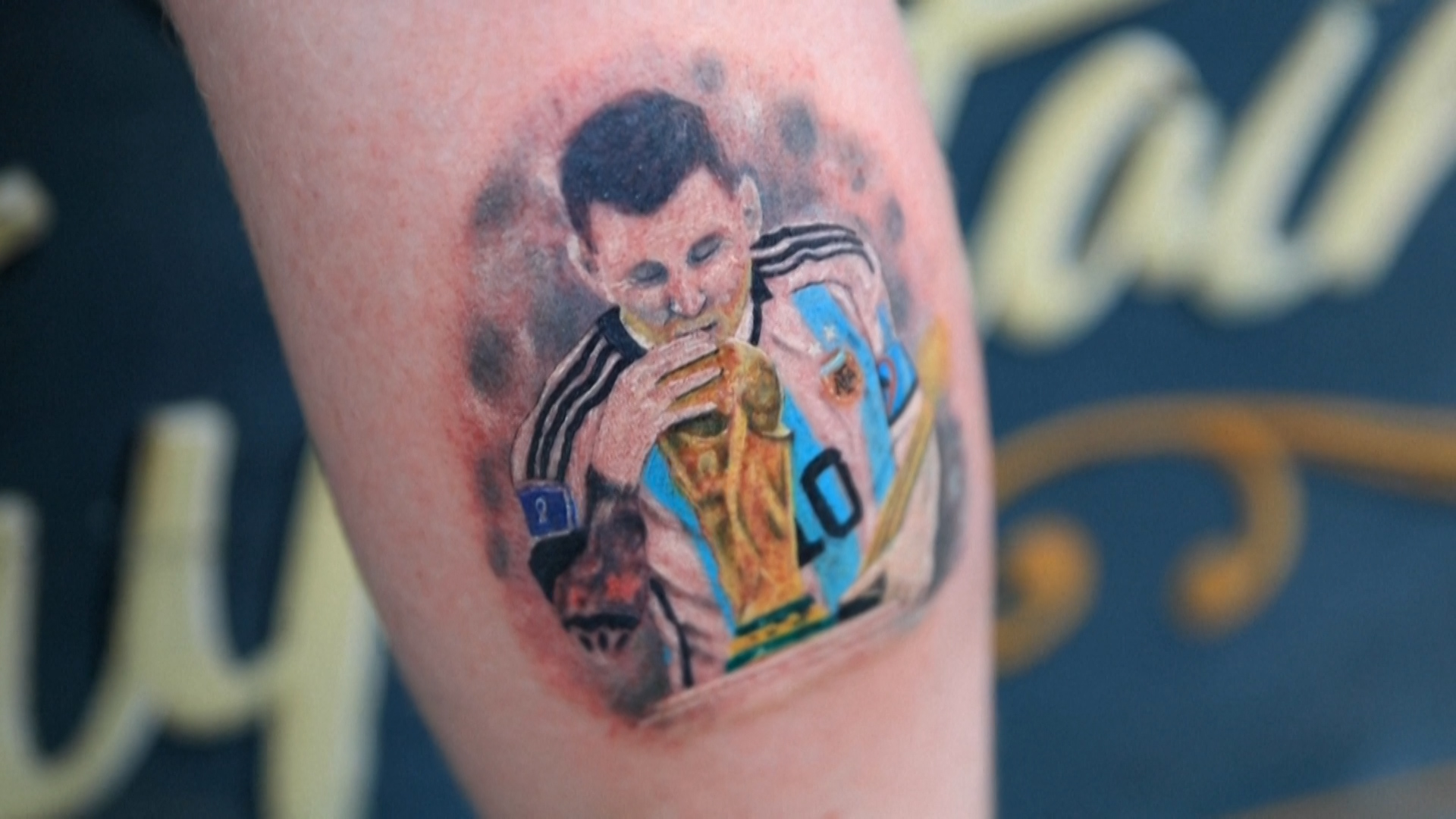 Tous les tatouages à l'effigie de Lionel Messi ne sont pas aussi réussis. AFP