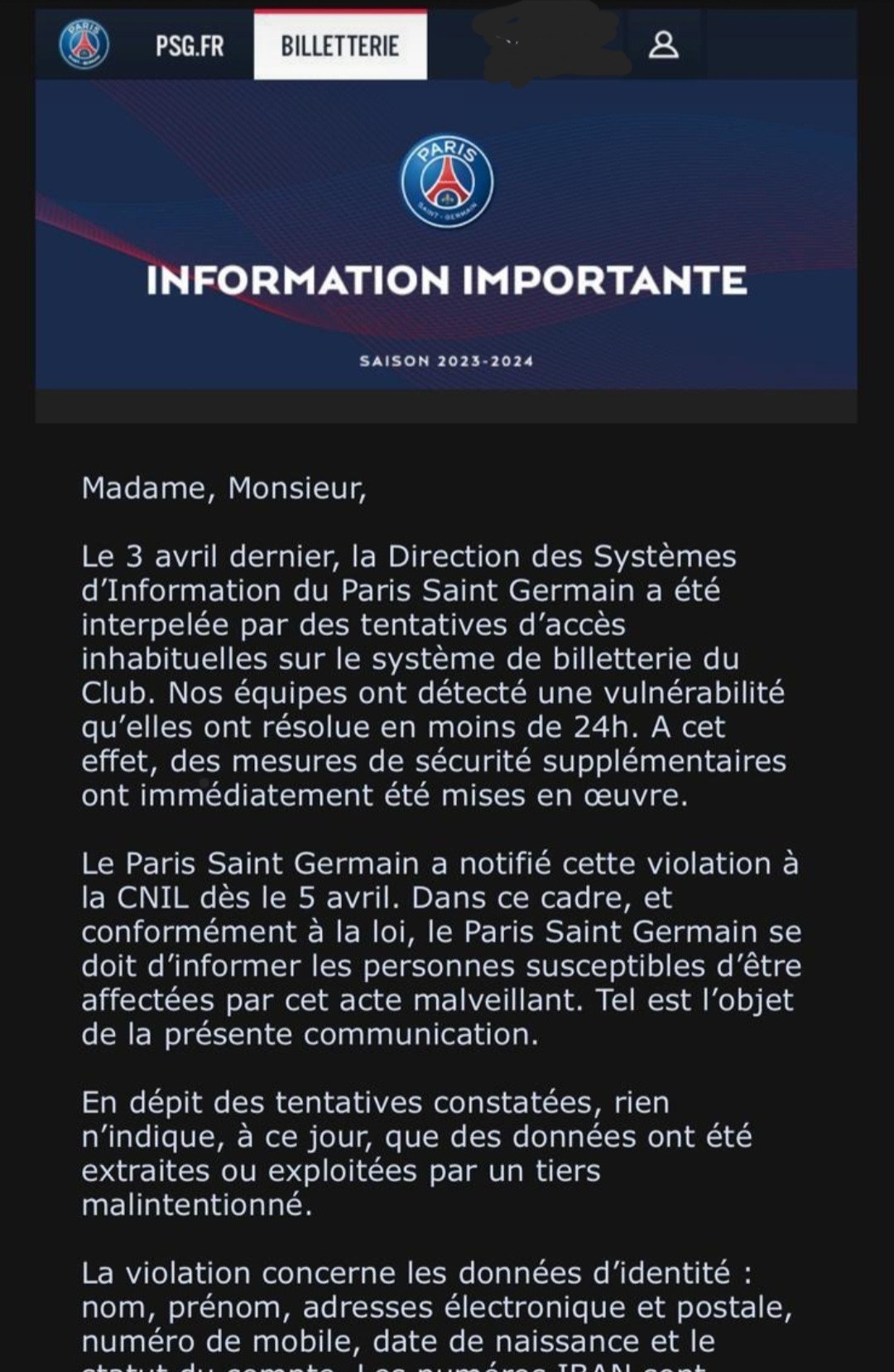PSG : le système de billetterie du club attaqué - Le Parisien