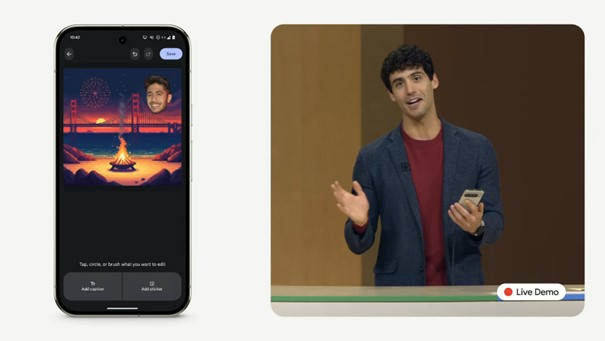 Disponible uniquement sur le smartphone de Google, l'application Pixel Studio génère des images à la demande grâce à des consignes détaillées.