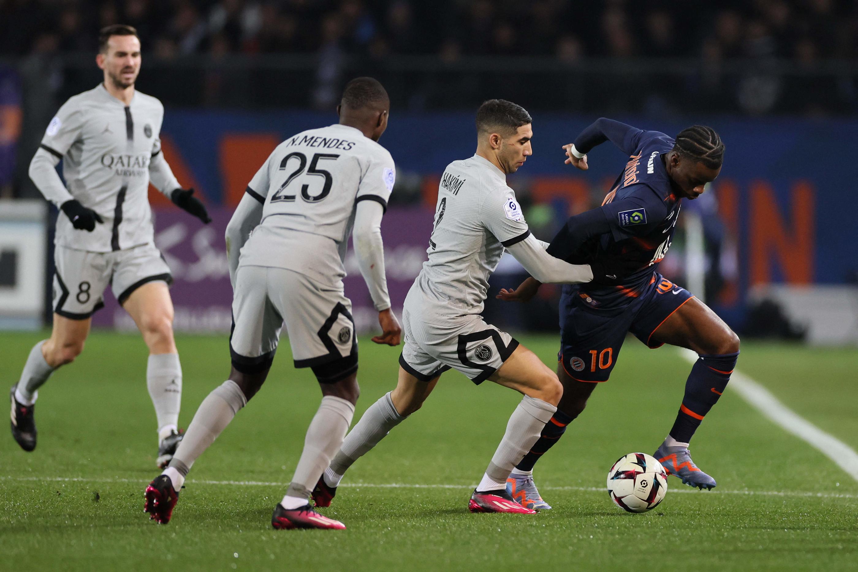 Achraf Hakimi a réalisé un match très dense à Montpellier. AFP/Pascal Guyot