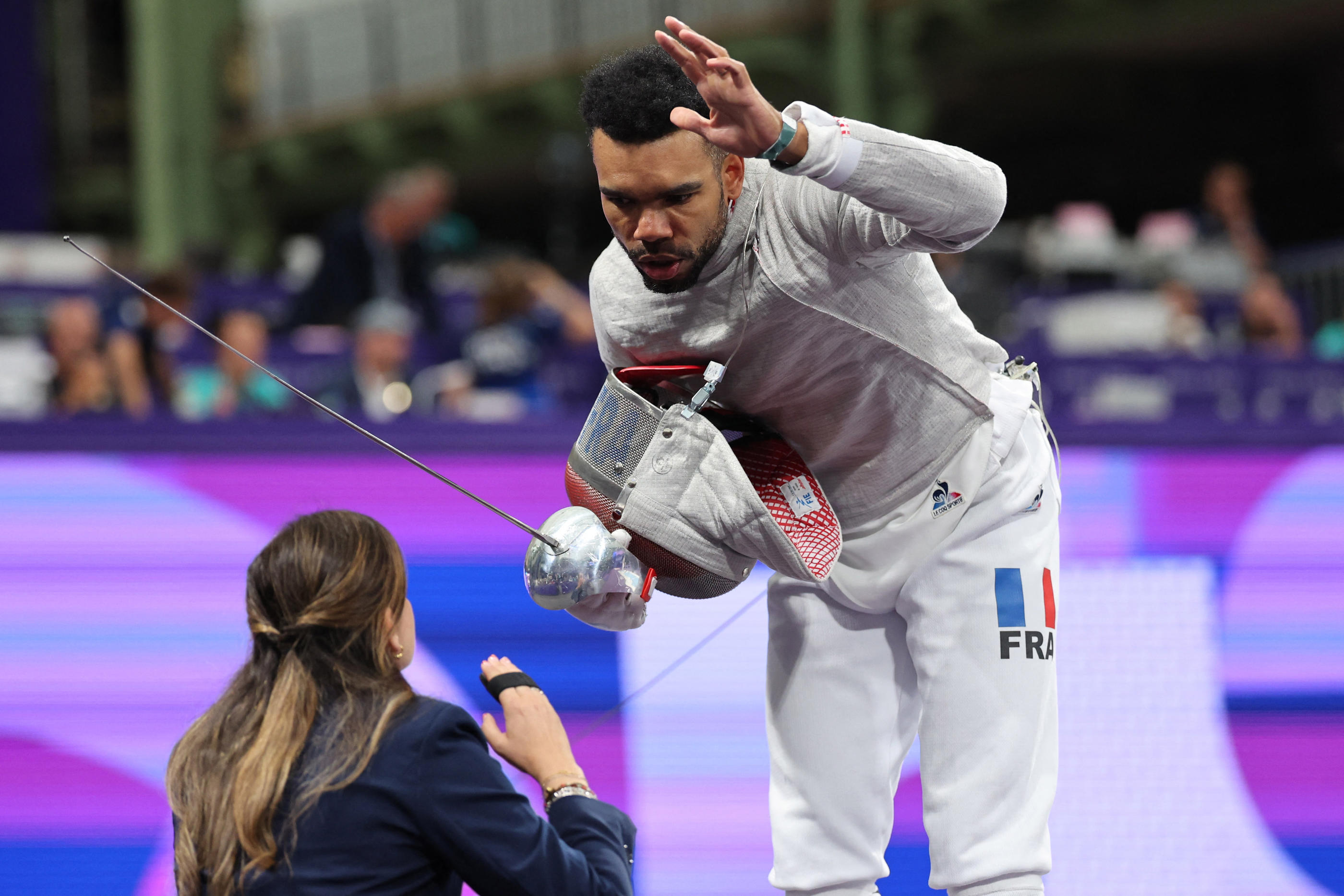 Bolade Apithy, membre de l'équipe de France olympique de sabre. REUTERS/Maye-E Wong