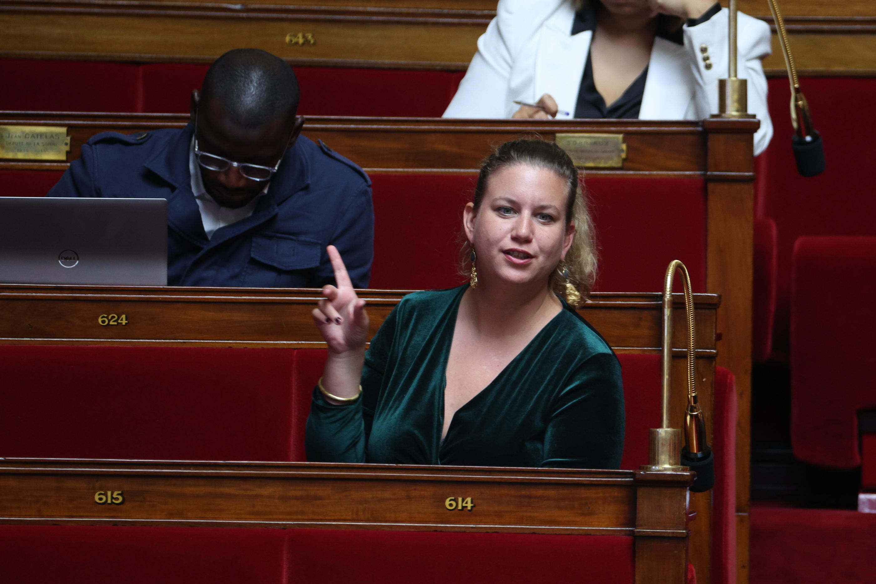 « Borne a démissionné, laissant derrière elle 23 49.3 et une démocratie salement amochée », a lancé Mathilde Panot, cheffe des députés LFI (en mai 2023). LP/Arnaud Journois