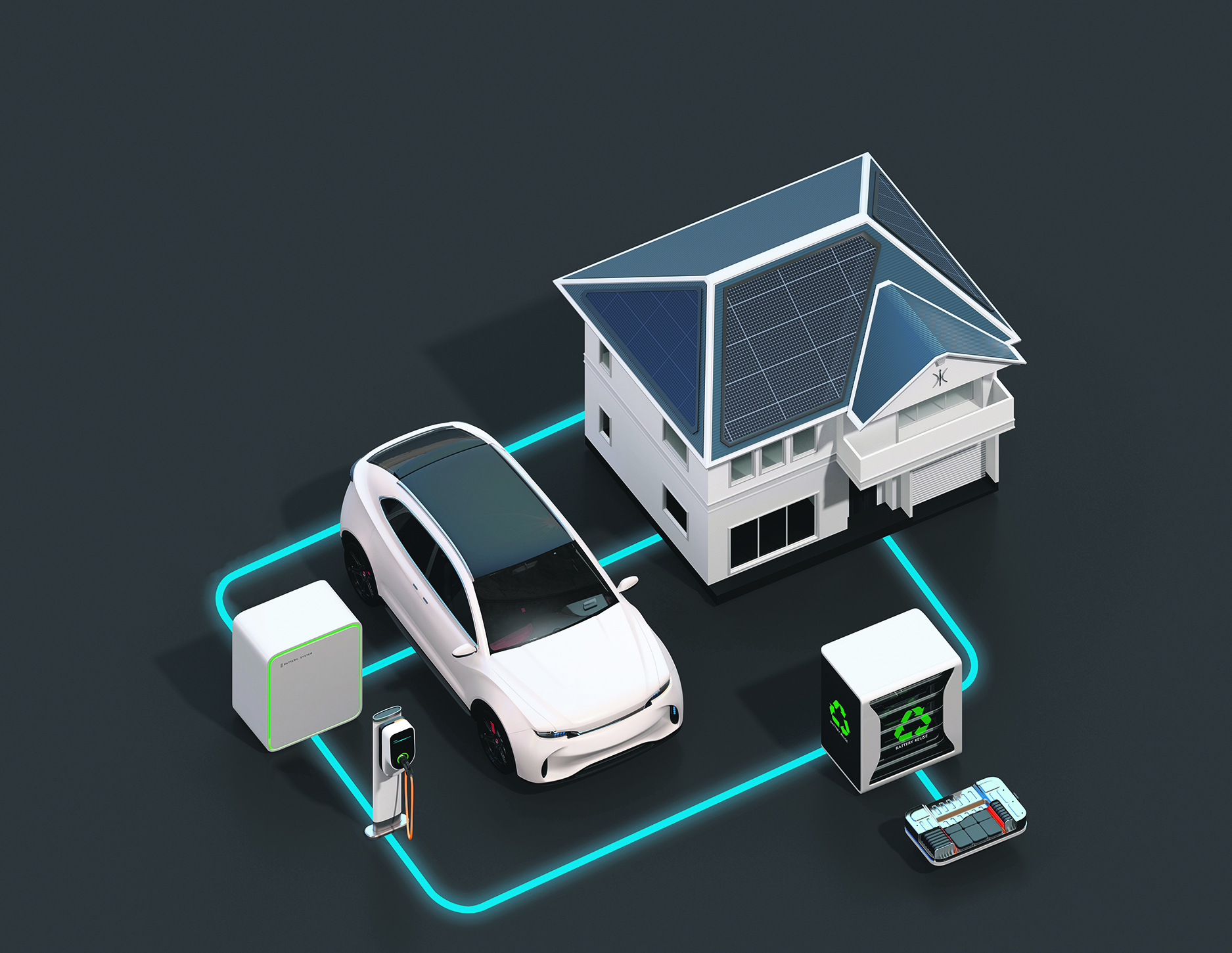 L’interaction entre un véhicule électrique et une habitation équipée de panneaux solaires peut ouvrir des perspectives.