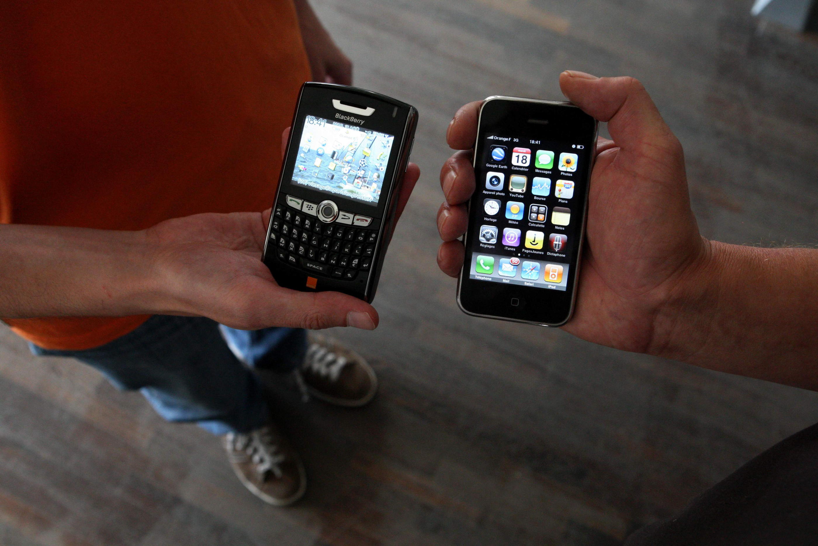 L'arrivée sur le marché de l'iPhone, en 2007, a rapidement mis à mal les ventes de BlackBerry. LP/Philippe de Poulpiquet