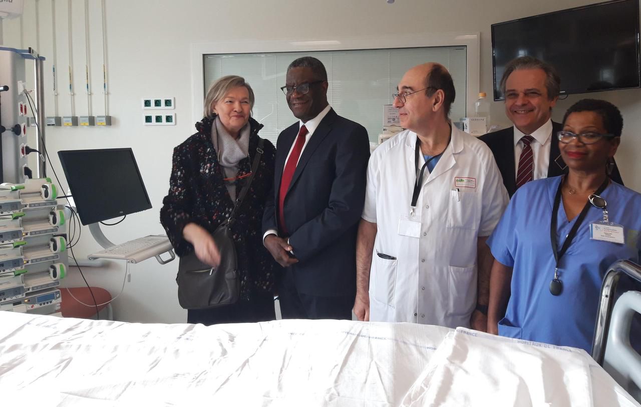 <b></b> Melun, ce samedi. Le prix Nobel Denis Mukwege a admiré les installations ultra modernes de l’hôpital de Melun où un nouveau partenariat a été signé pour plus de coopération entre les médecins. 