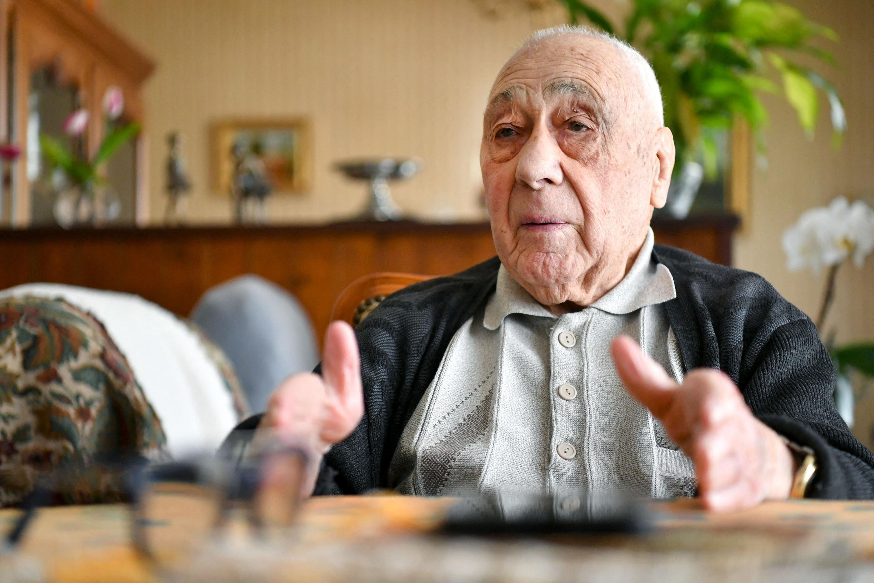 Meymac (Corrèze), le 15 mai 2023. Portrait d'Edmond Réveil, ancien résistant et maquisard, alias Papillon. PHOTOPQR/La Montagne/Stéphanie Para