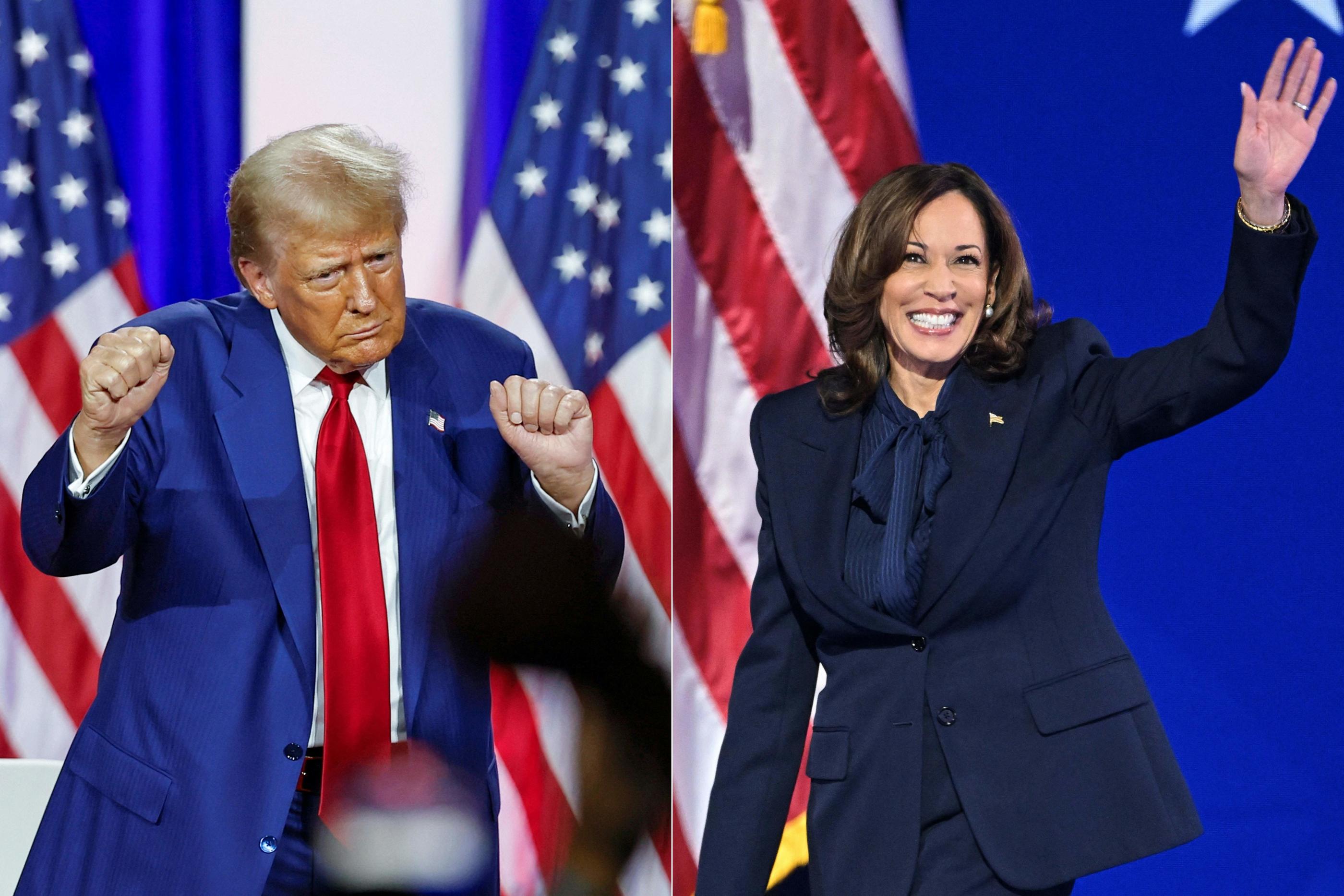 Donald Trump et Kamala Harris vont débattre cette nuit à la télévision. Peut-être leur seul débat de la campagne présidentielle américaine. AFP/Kamil Krzaczynski/Mandel Ngan