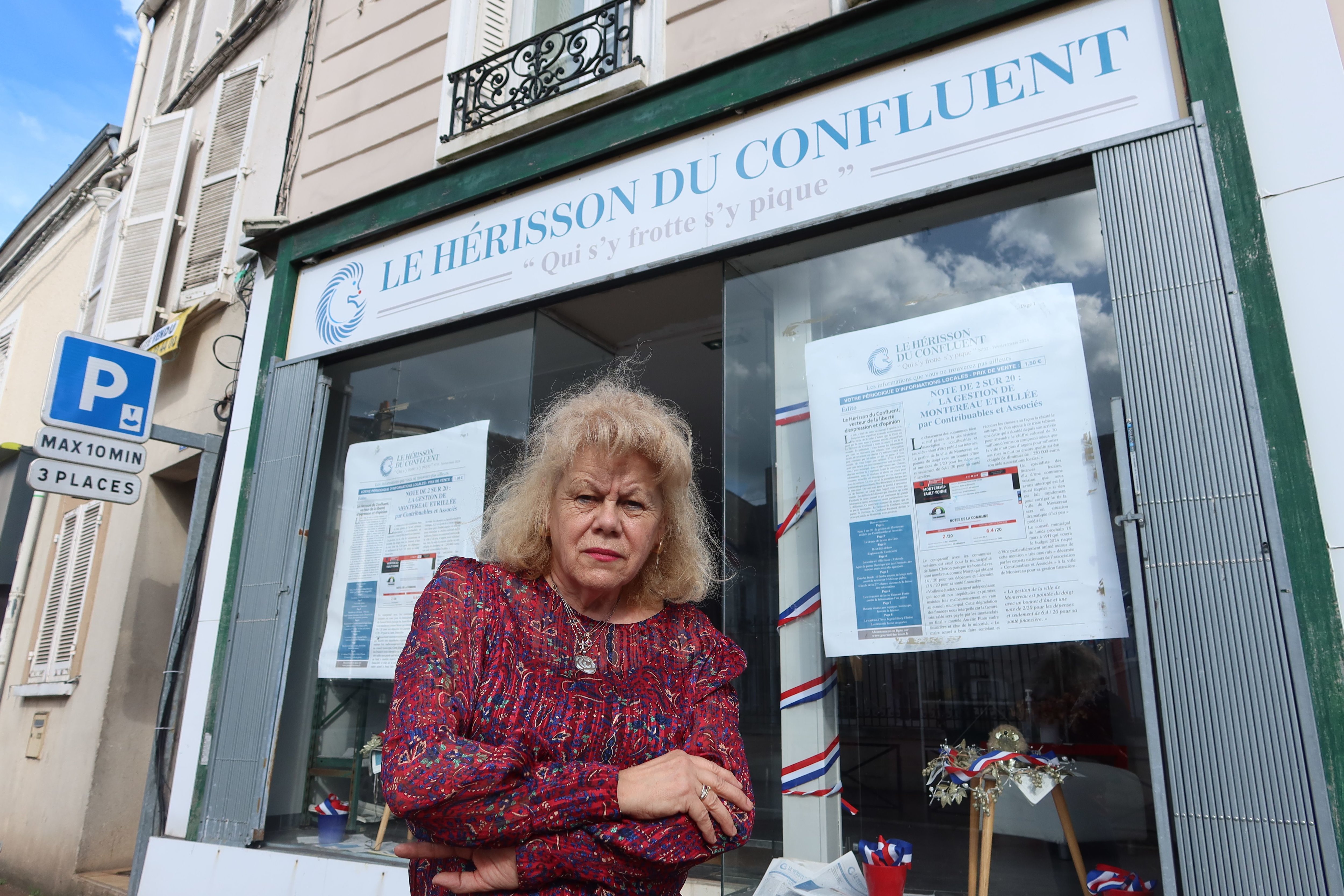 Montereau-Fault-Yonne (Seine-et-Marne), le 16 mai 2024. La journaliste Gisèle Le Guen qui écrit dans le mensuel Le Hérisson du Confluent avait subi sept jours d'incapacité totale de travail pour stress post-traumatique après la venue de Brahim O. dans son local professionnel. LP/Sophie Bordier