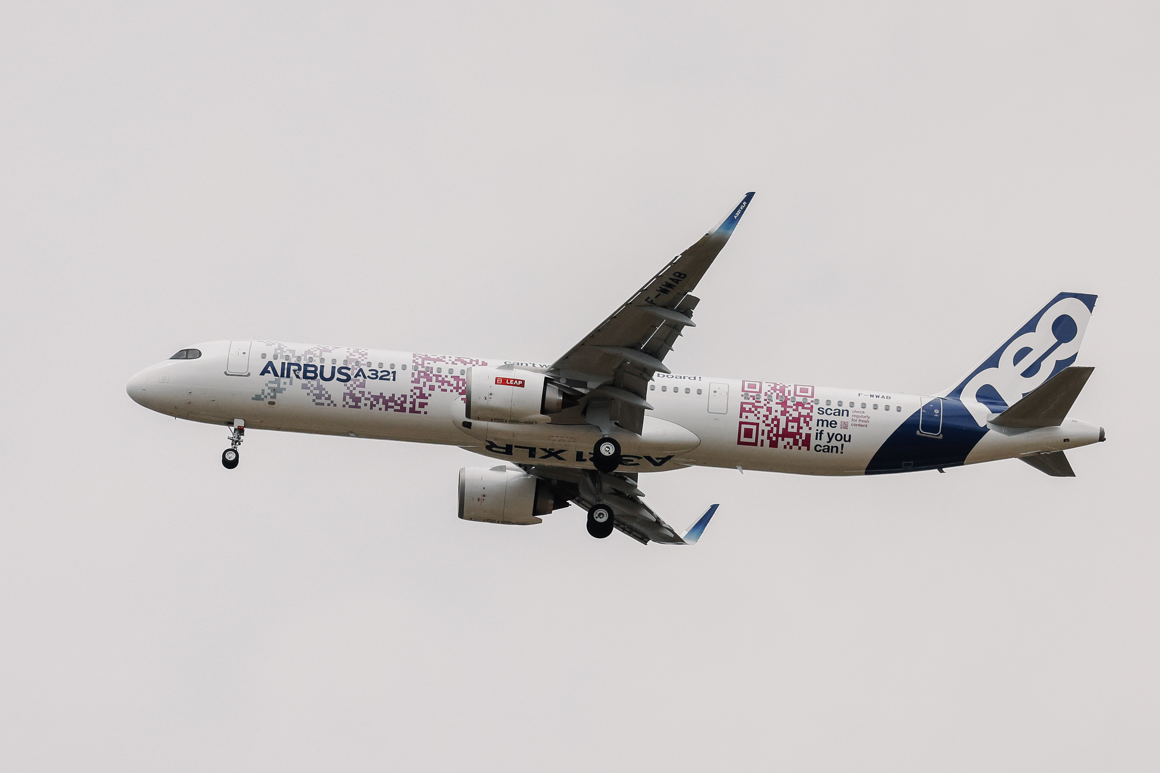 Présenté ce lundi au Bourget, l'A321 XLR est le nouveau fleuron de l'avionneur européen. LP/Arnaud Dumontier