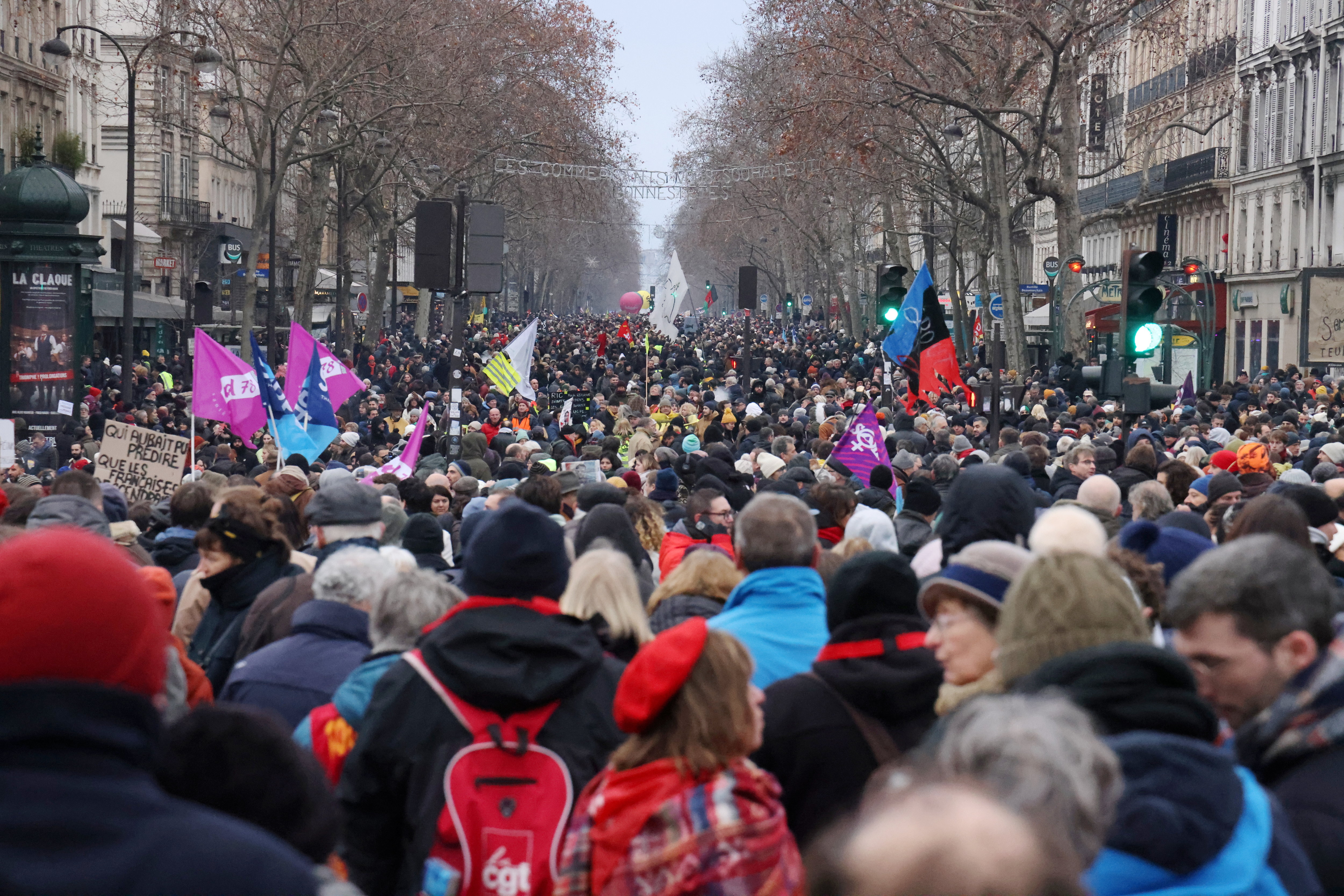 Compter les manifestants dans un cortège, ici lors de la mobilisation du 19 janvier 2023, n'est pas une tâche facile. LP/Jean-Baptiste Quentin