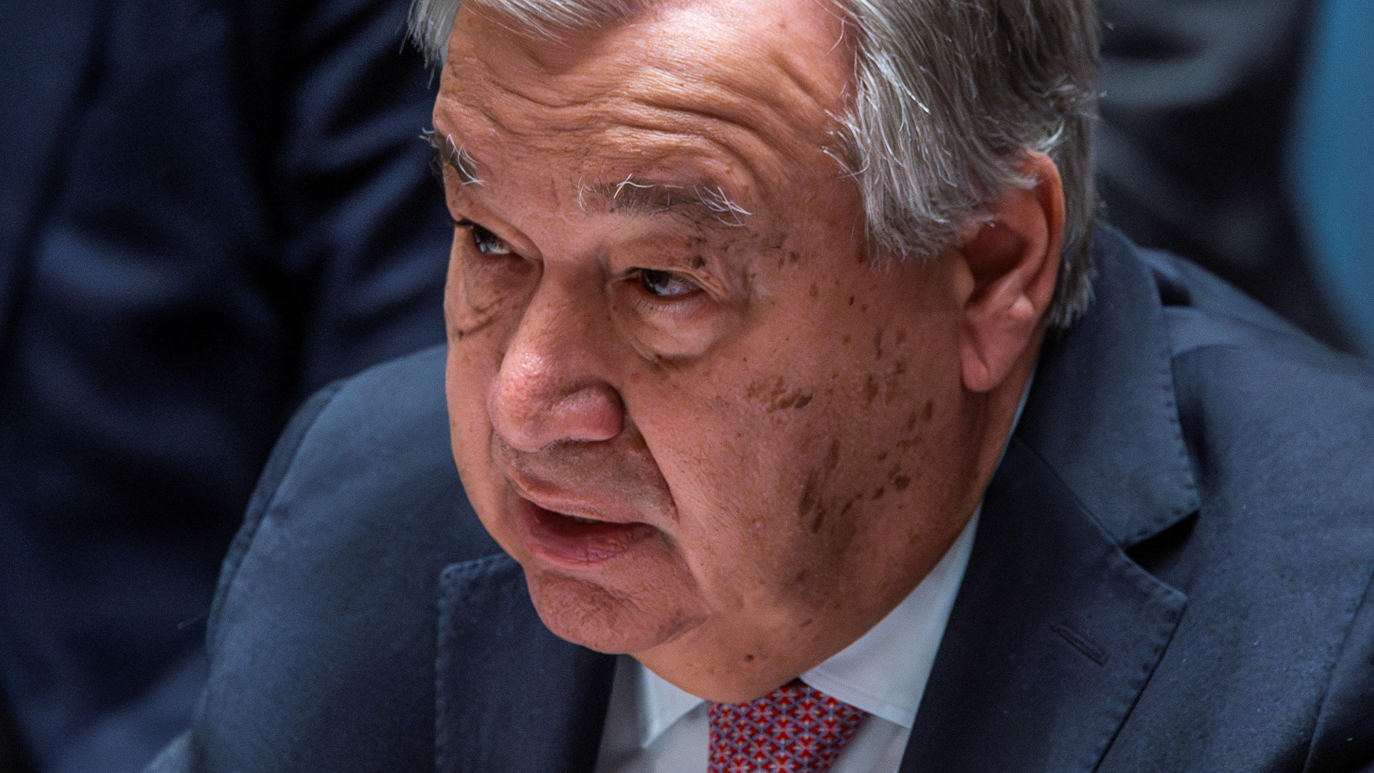 Le chef de l'ONU Antonio Guterres, ce dimanche lors d'un conseil de sécurité. REUTERS/Eduardo Munoz