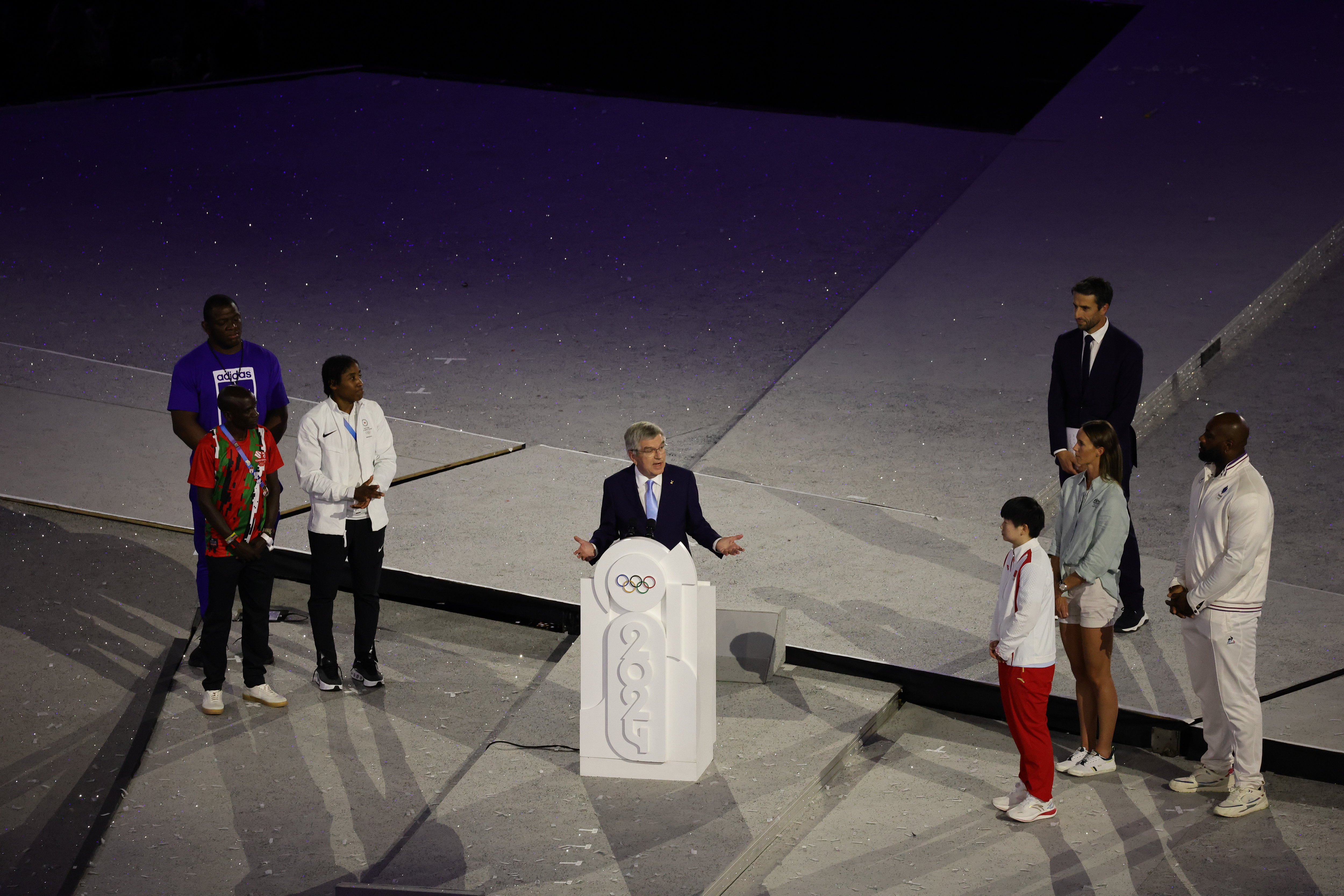 Thomas Jolly reconnaît qu'il y a eu "des longueurs" lors de la cérémonie de clôture des JO au Stade de France. LP / Olivier Arandel