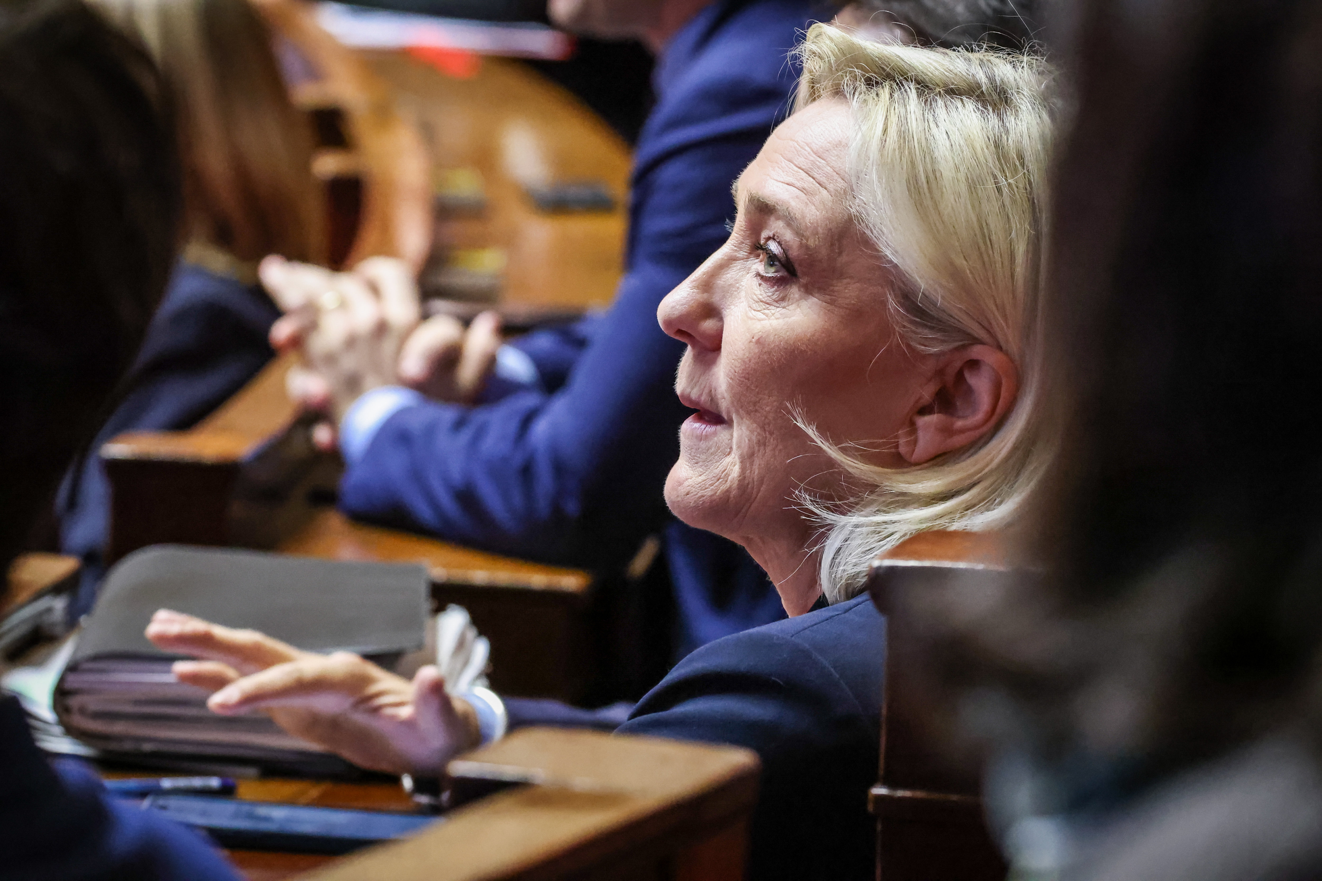 Marine Le Pen, députée du Pas-de-Calais, préside actuellement le groupe parlementaire du Rassemblement national (RN) à l'Assemblée nationale. LP/Fred Dugit
