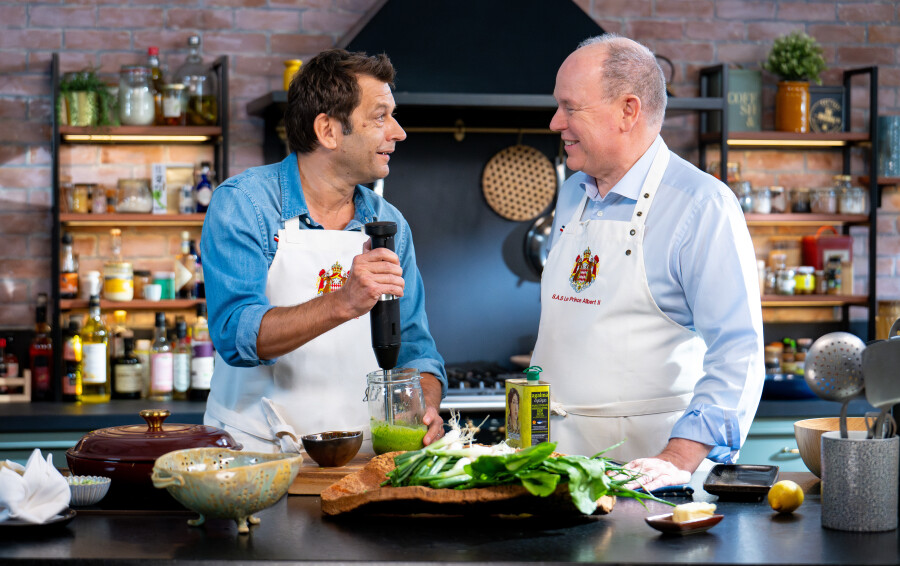 Laurent Mariotte et le prince Albert II de Monaco ont collaboré en cuisine pour TF1. ©️ Michael Alesi / Palais Princier