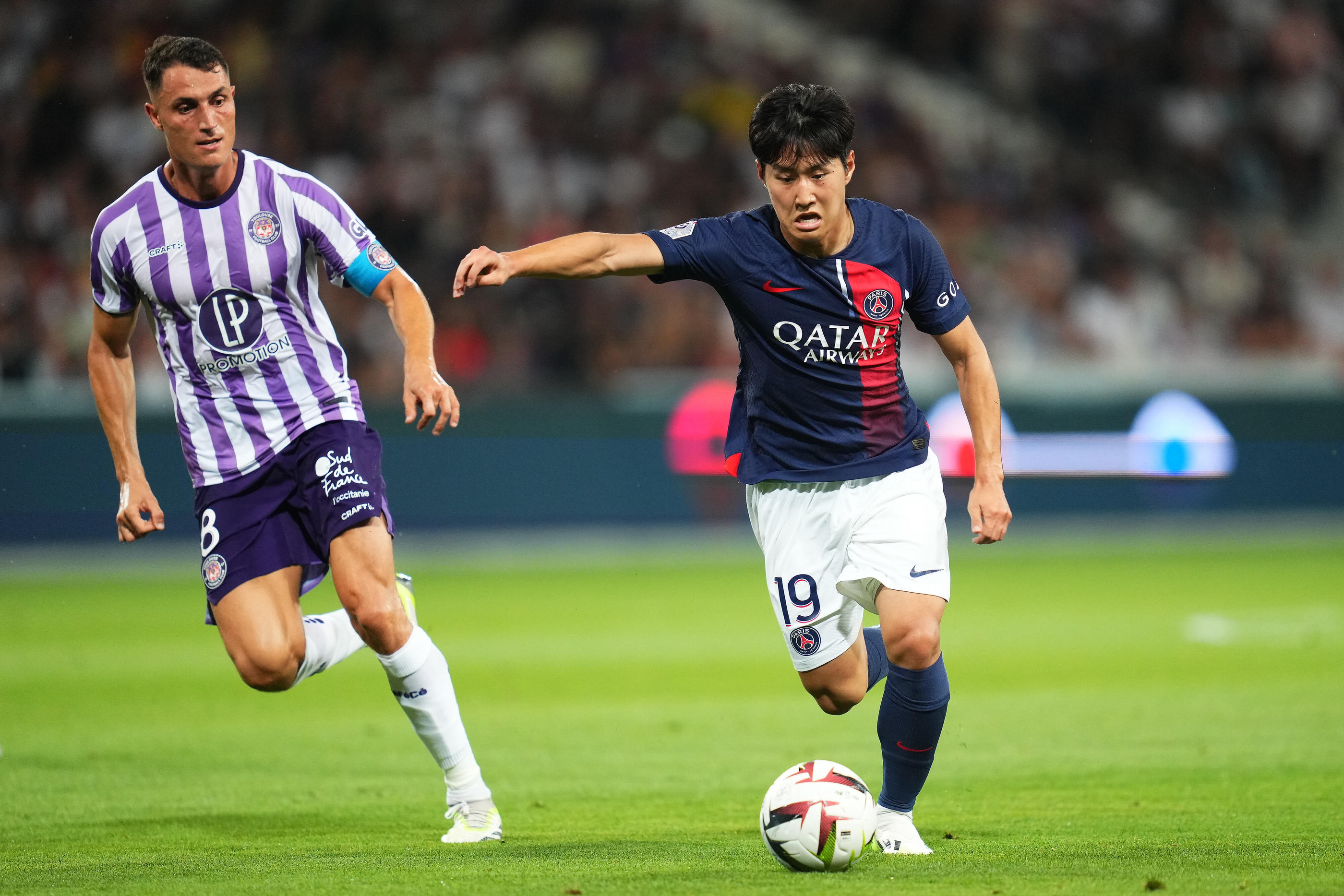 Kang-in Lee, ici lors de la rencontre de Ligue 1 du PSG à Toulouse le 19 août, va rejoindre la Corée du Sud. Icon sport